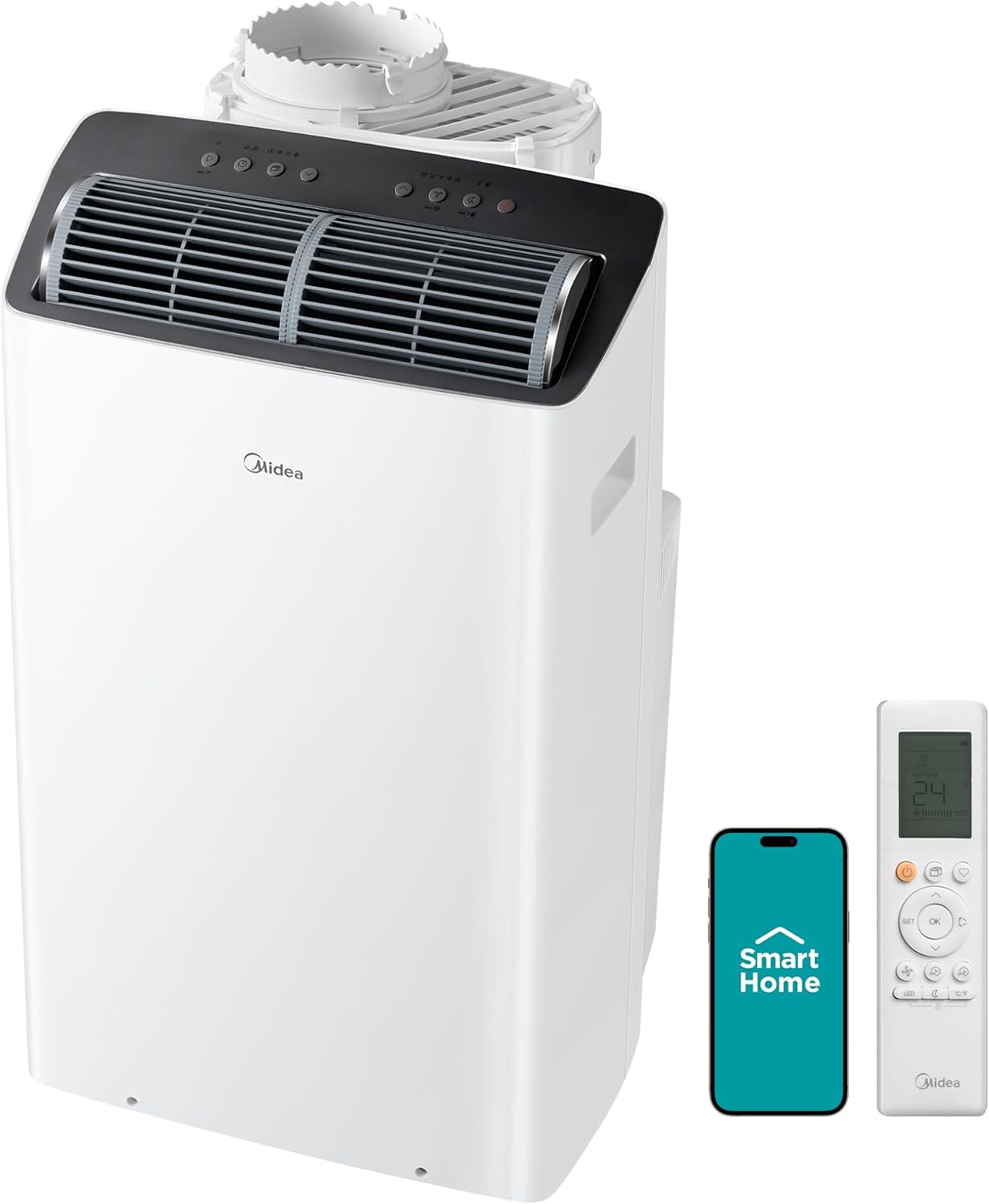 Detalle de Midea Duo MP12SV5CWT Portable Air Conditioner, 14,000 BTU, Inverter, Wi-Fi
