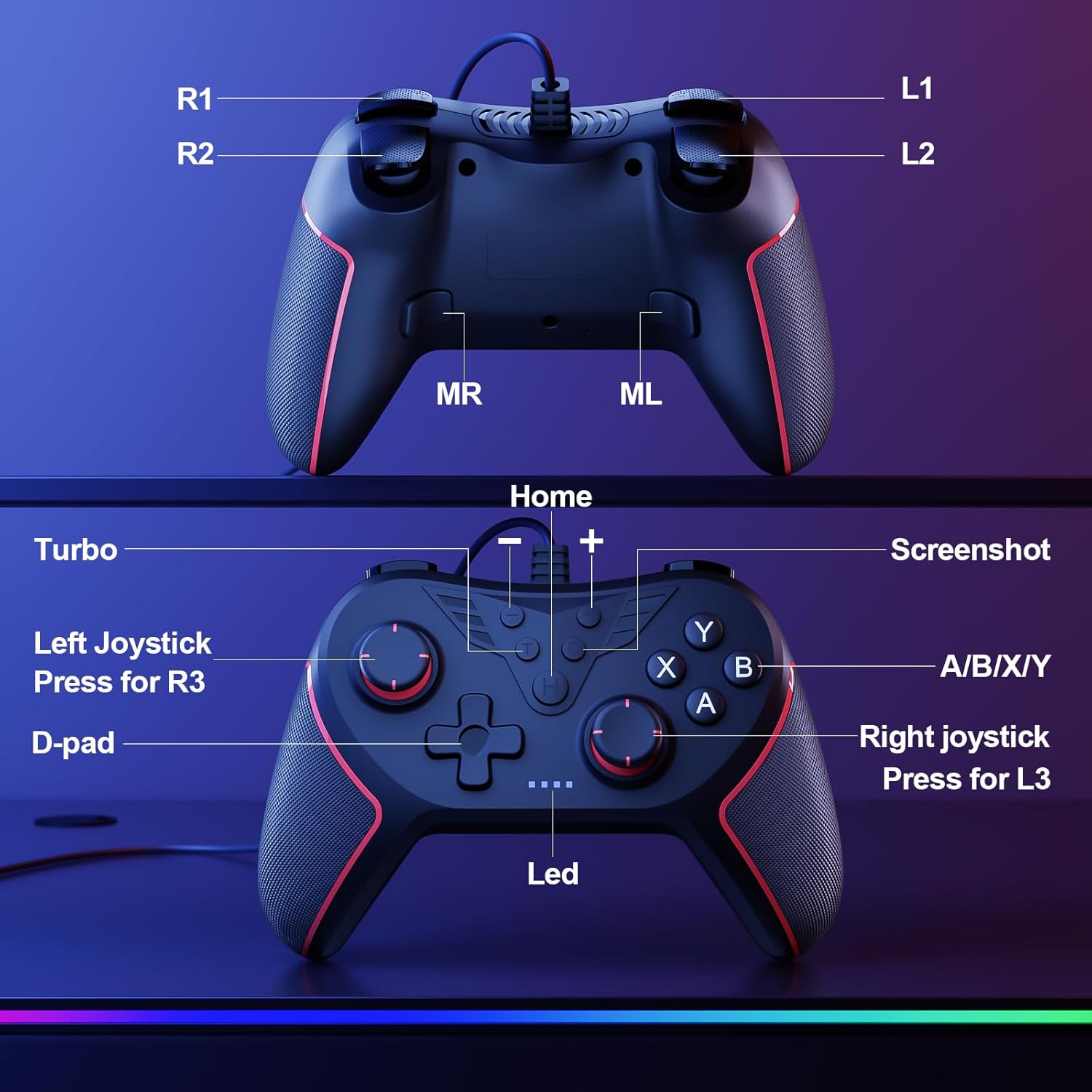 Thumbnail 6 de RivalPlay PC Controller mit 2-Tasten-Zuordnung inkl. Kabel & Win-Kompatibilität