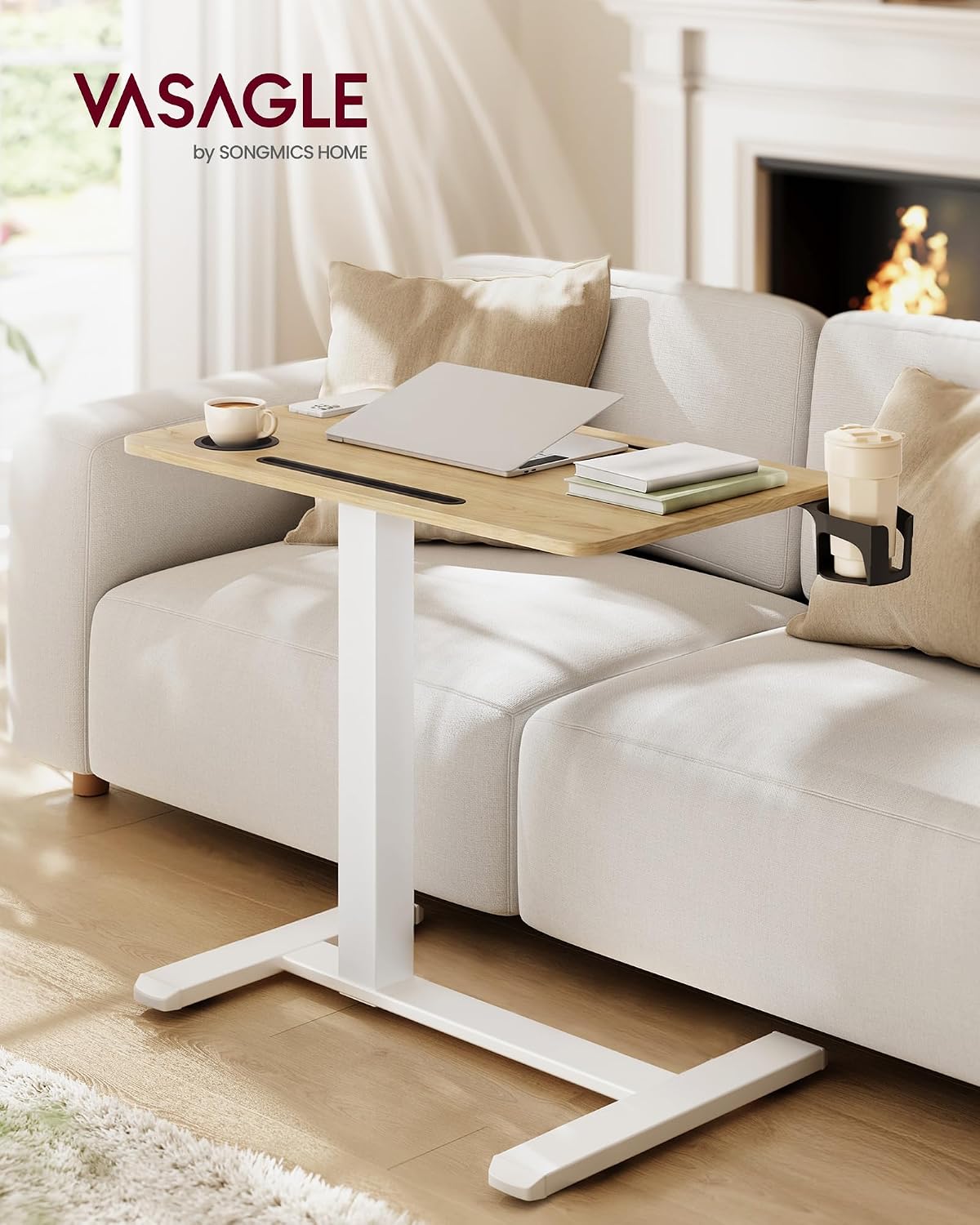 Thumbnail 2 de VASAGLE BALOK LSD600YA01 Overbed Table, Adjustable Height, Wheels, 70 x 40 cm
