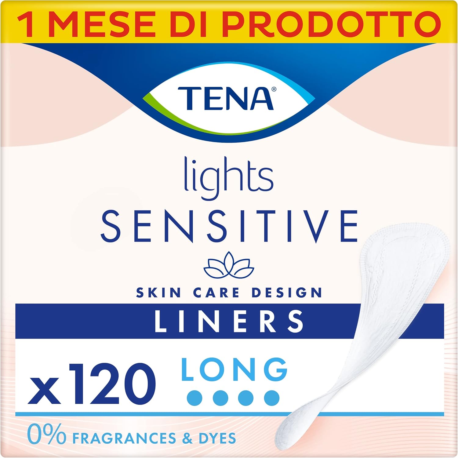 Detalle de TENA Lights Sensitive Long Proteggi-slip: pacco scorta mensile per piccole perdite femminili, discreti e confortevoli