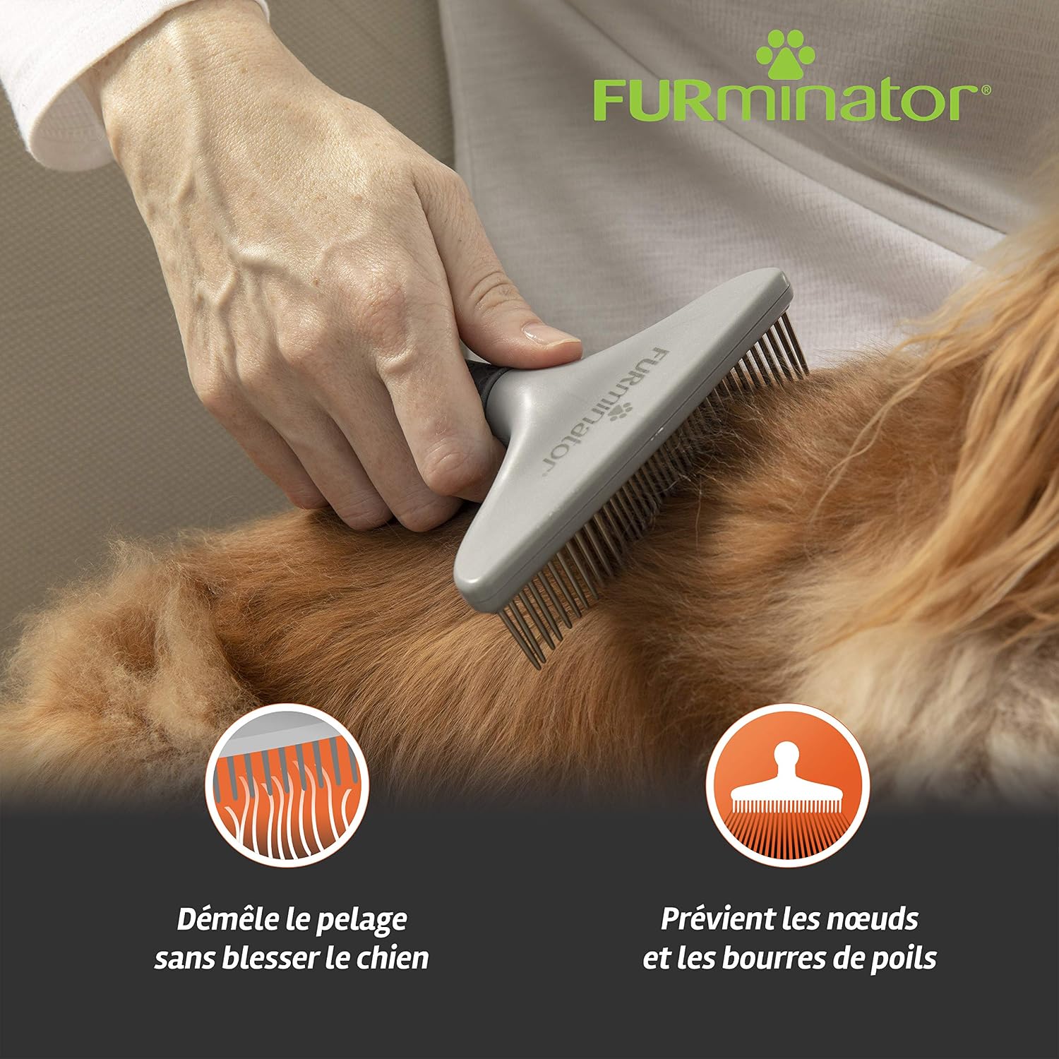 Detalle 2 de Furminator Râteau – Peigne de démêlage pour chien et chat