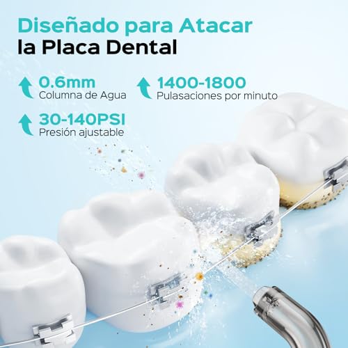 Thumbnail 1 de COSLUS C51 irrigador dental bucal portátil inalámbrico con 3 modos, 18 niveles y depósito de 300 ml (IPX7)