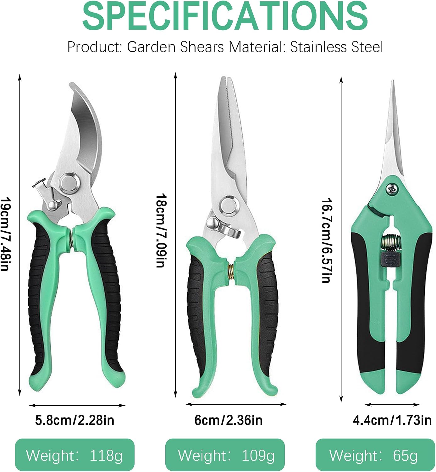 Thumbnail 6 de YAKUNCL Pruning Shears Set, 3-Piece