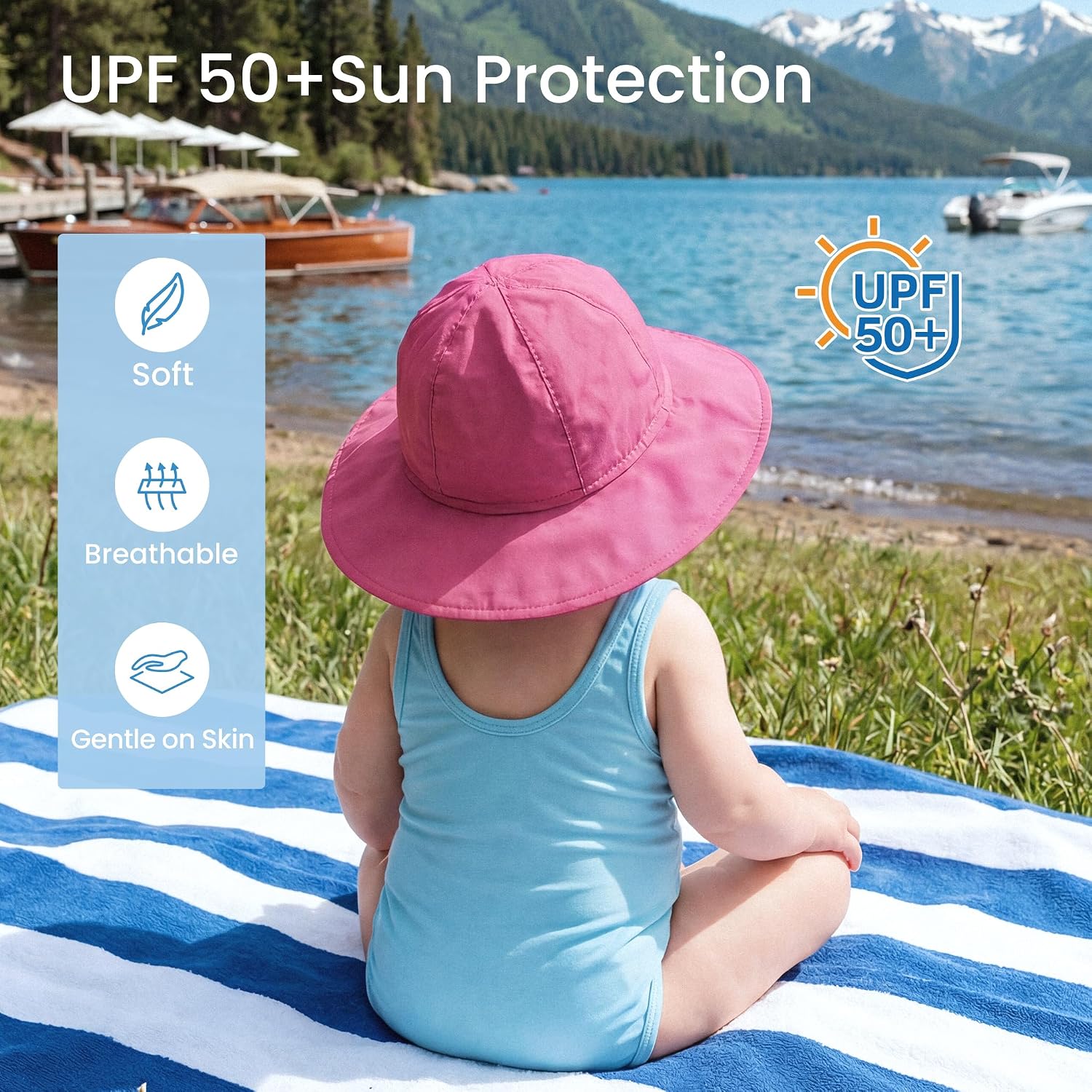 Thumbnail 1 de HECCEI Baby Sun Hat DryShade: UPF 50+ Toddler Sun Protection, Foldable Whale Design
