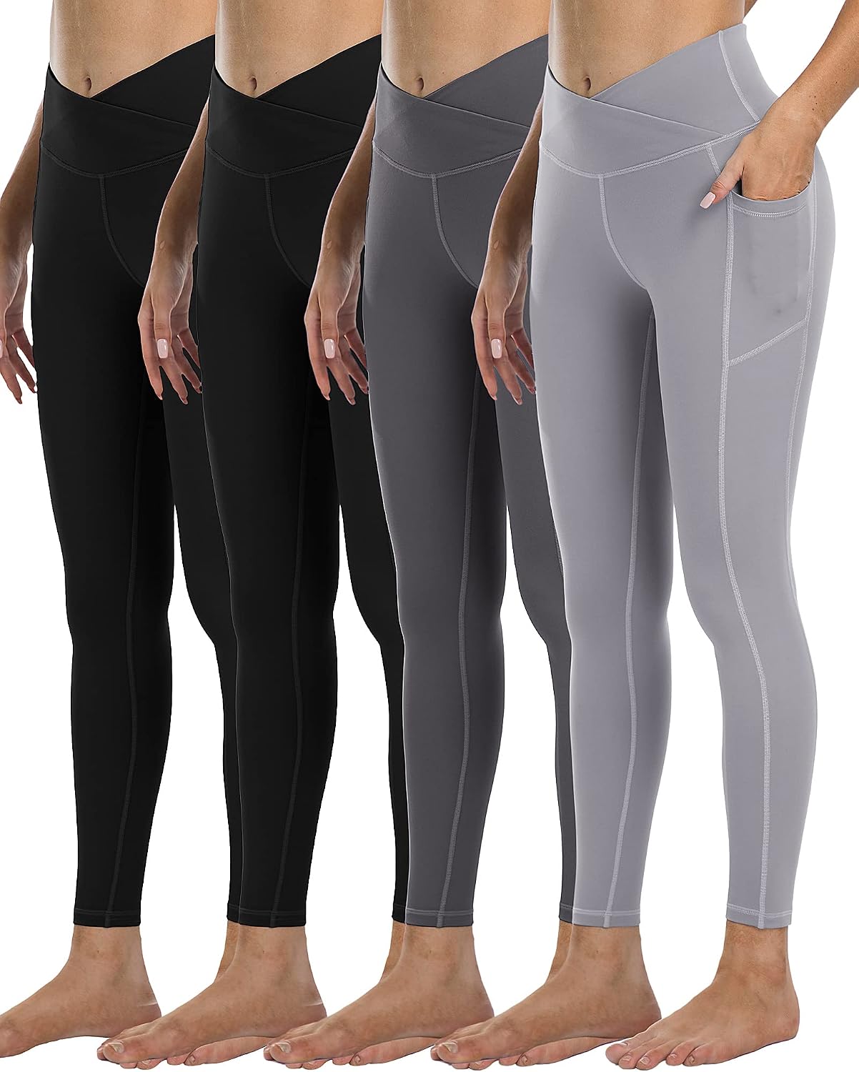 Thumbnail 6 de YOUNGCHARM 4-Pack High-Waist Leggings with Pockets (Tummy Control) for Women