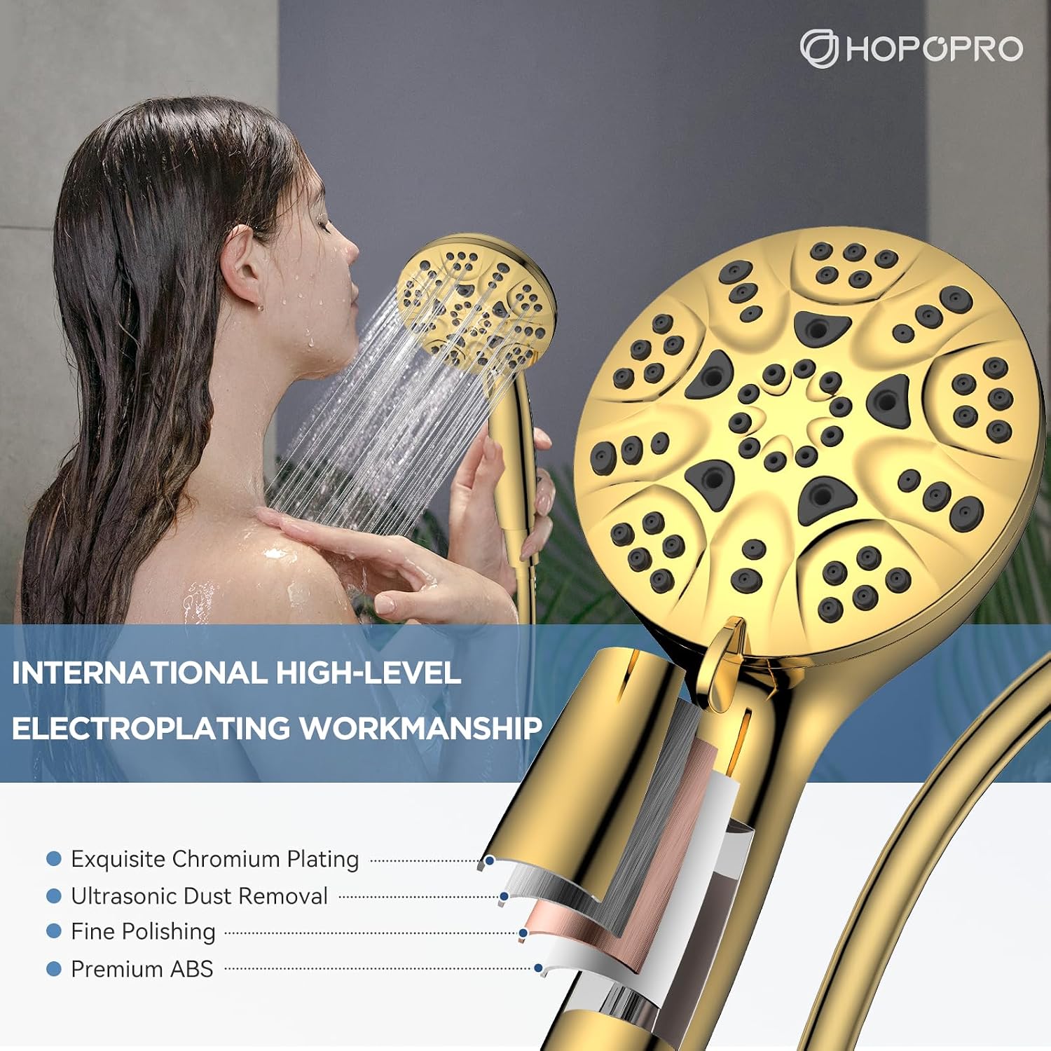 Detalle 2 de HOPOPRO Handheld Showerhead Set