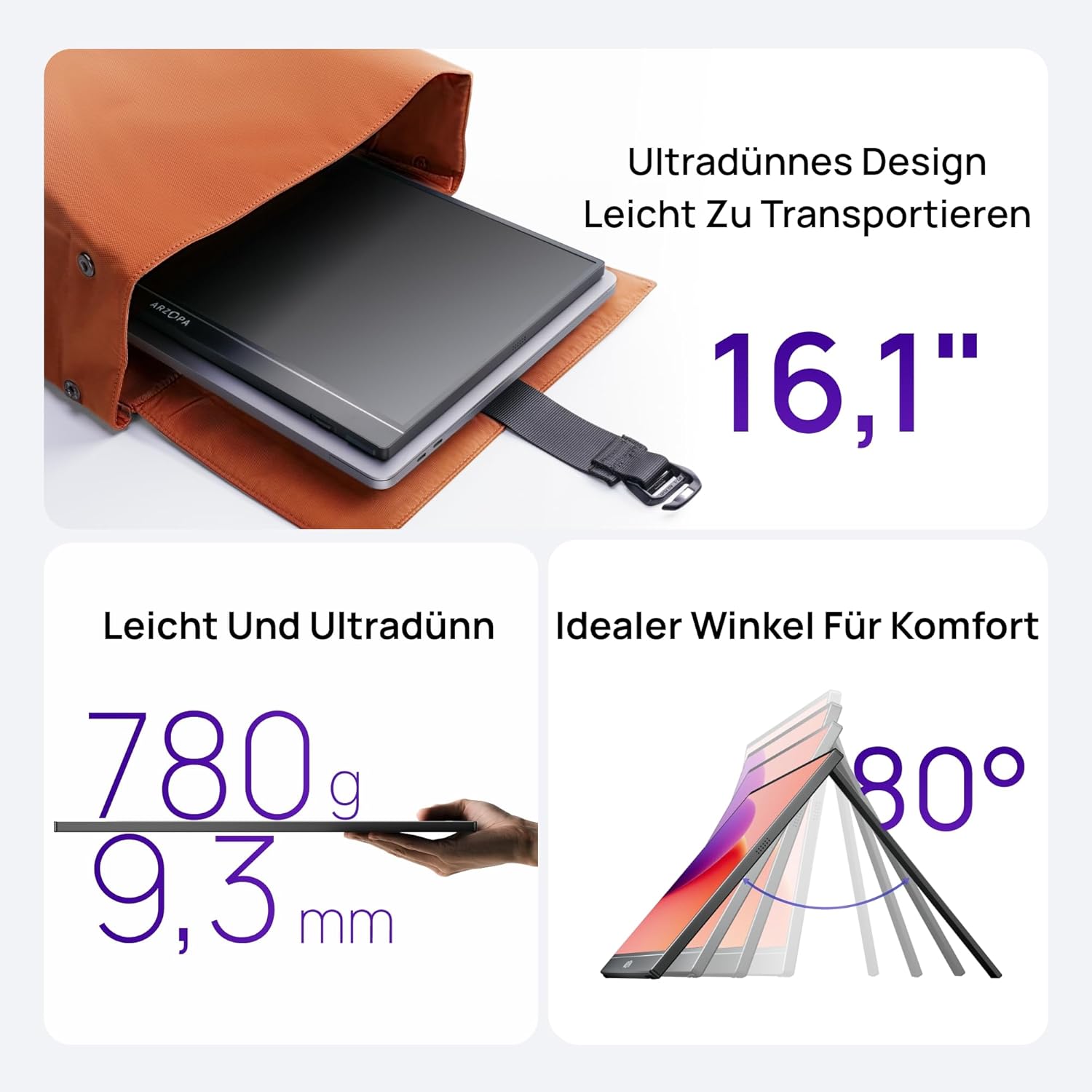 Detalle 2 de ARZOPA Z1C tragbarer Monitor 16,1"