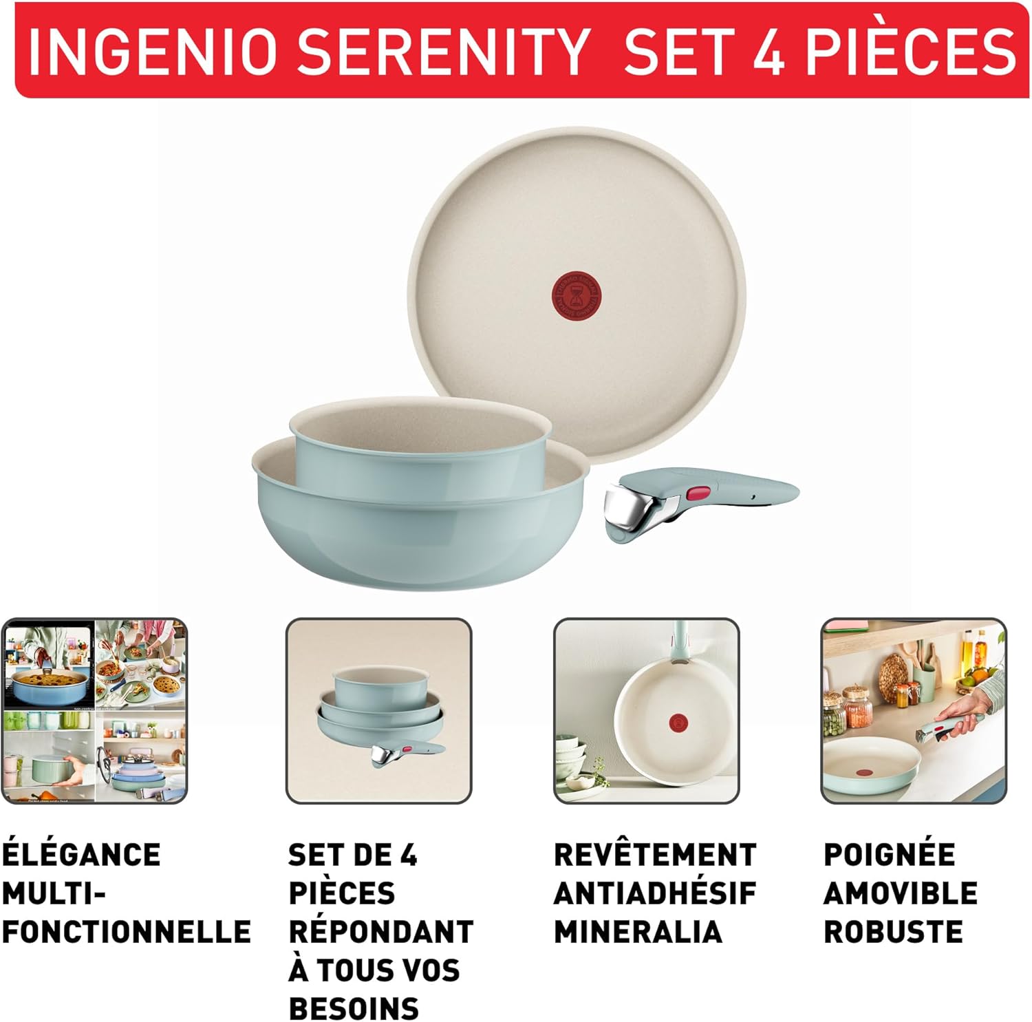 Detalle 1 de Tefal Ingenio Serenity batterie de cuisine 11