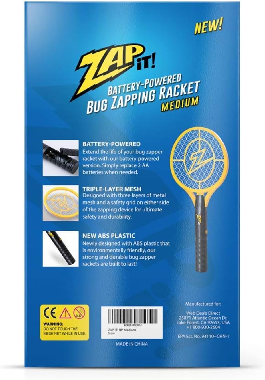 Thumbnail 6 de ZAP IT! YZ-8MIS-4W75 Fly Swatter, 3,500-Volt, LED, 2 AA Batteries