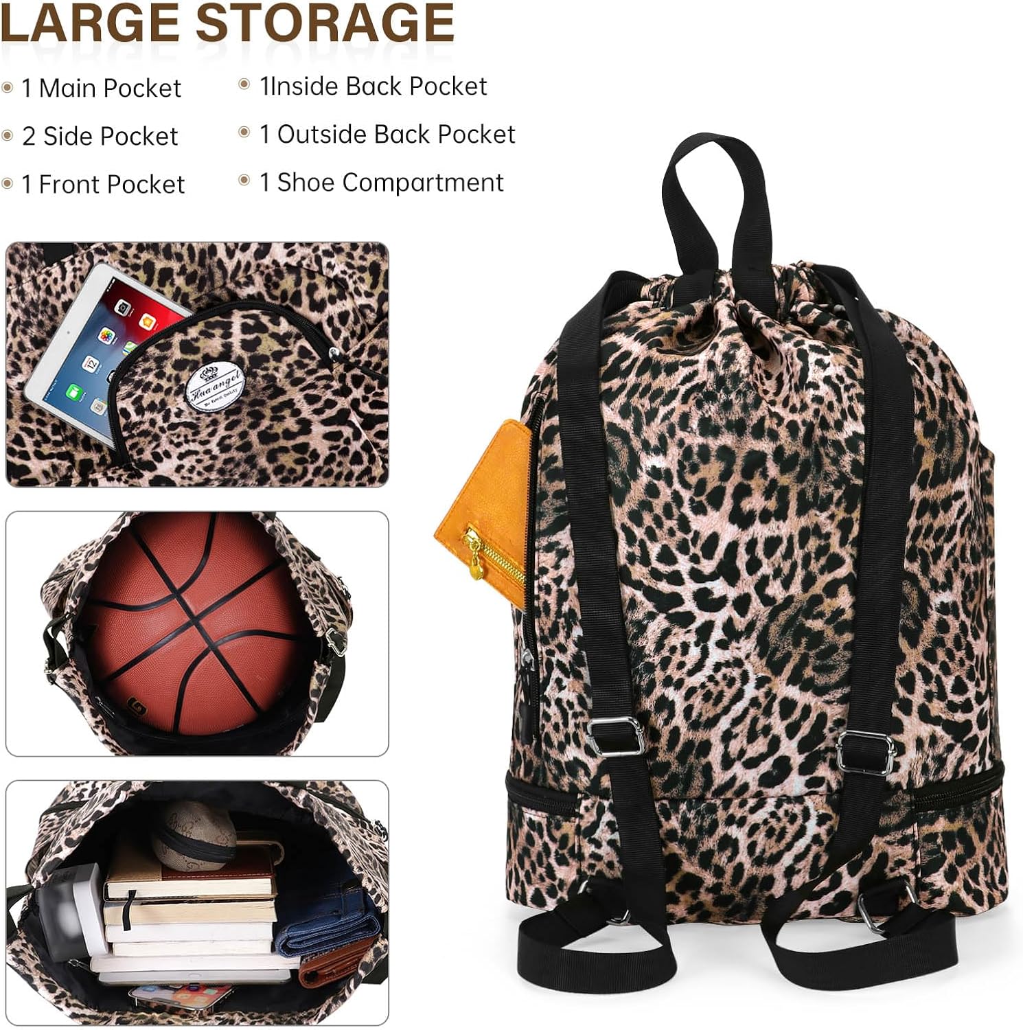 Detalle 1 de HUA ANGEL Mochila Deportiva Cordón Gymsack