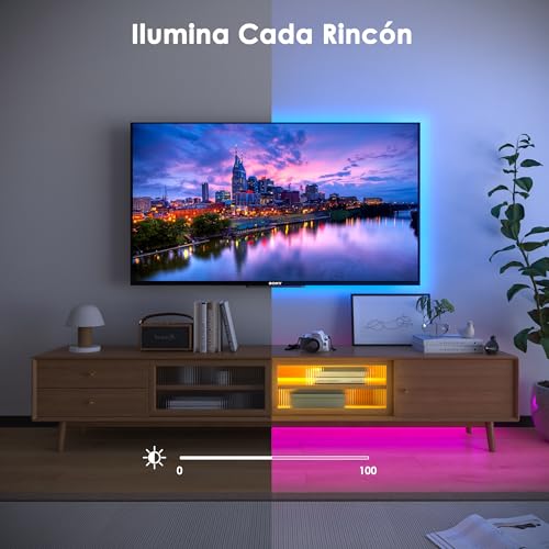 Detalle de HOVVIDA Tira LED 10m RGB (150 LEDs/Metro) — Iluminación versátil para cualquier espacio