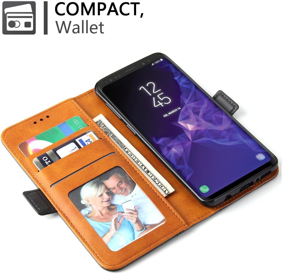 Thumbnail 5 de ROJIOJIO Handyhülle für Samsung Galaxy S9 – Leder Klapphülle mit Kartenfach, magnetischem Verschluss und Ständer in Schwarz