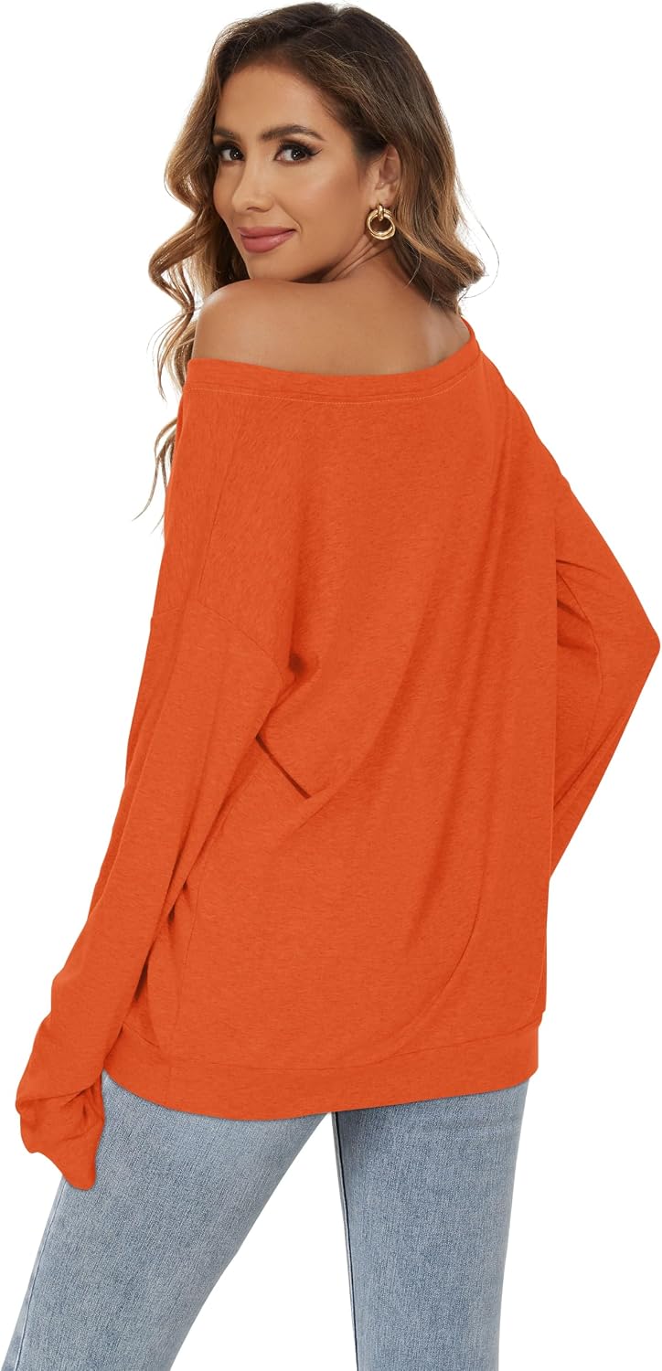 Detalle 2 de CHICALLURE Off-the-Shoulder Oversized Long-Sleeve Tunic Sweatshirt