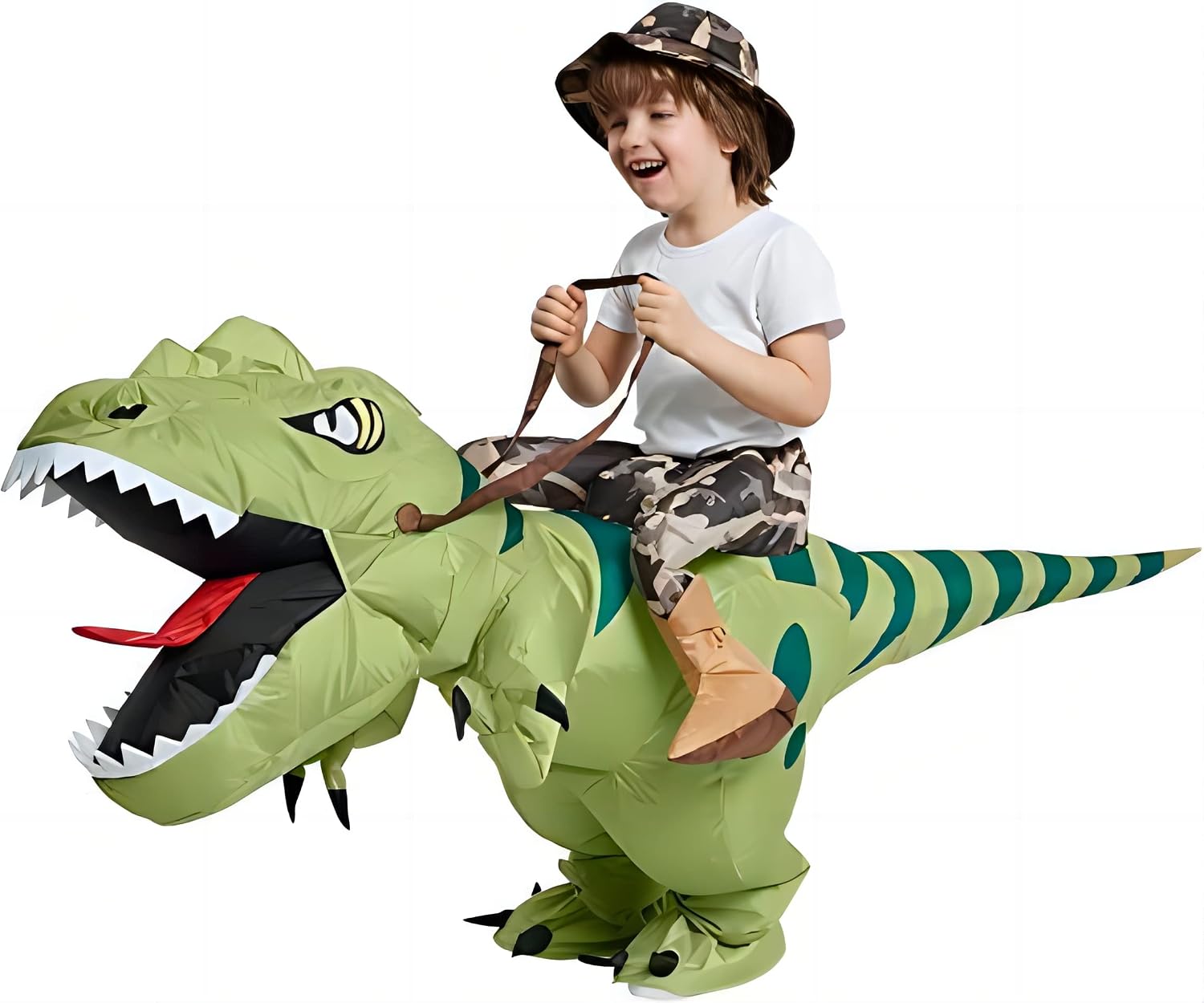Detalle 2 de FXICH Dino Aufblasbares Kostüm für Erwachsene 🎭