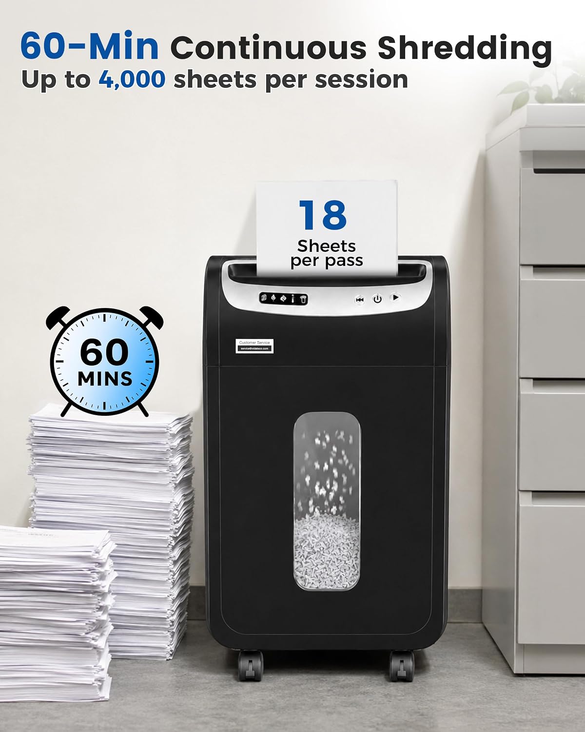 Thumbnail 2 de VidaTeco OS-1605MF N 18-Sheet Micro-Cut Paper Shredder, P-4, 7.9-Gallon Bin