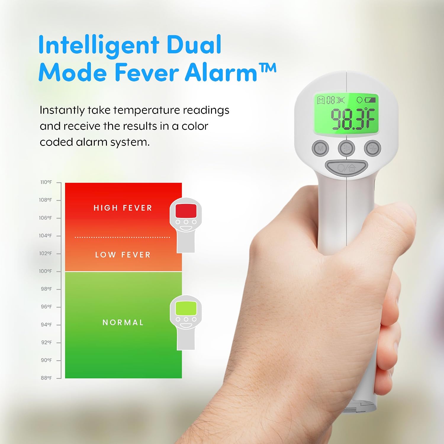Thumbnail 3 de THERMOBIO 6297001583562 Touchless Infrared Forehead Thermometer, Body/Object Modes