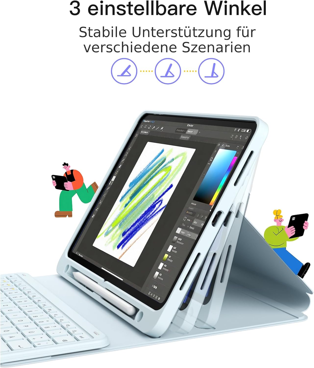 Detalle de Inateck iPad-Hülle mit Tastatur „Classic N0001“ (QWERTZ) für iPad Air 11 & Pro 11 mit Touchpad