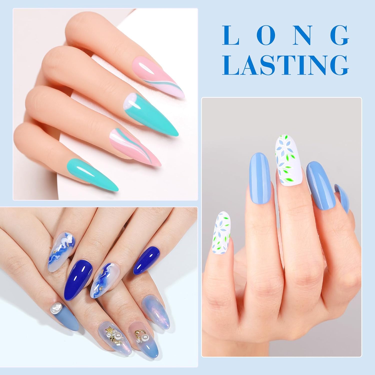 Thumbnail 2 de CANNI CANNI-9ml-6pcs Set Gel Nail Polish, 6 Blue Shades for UV/LED