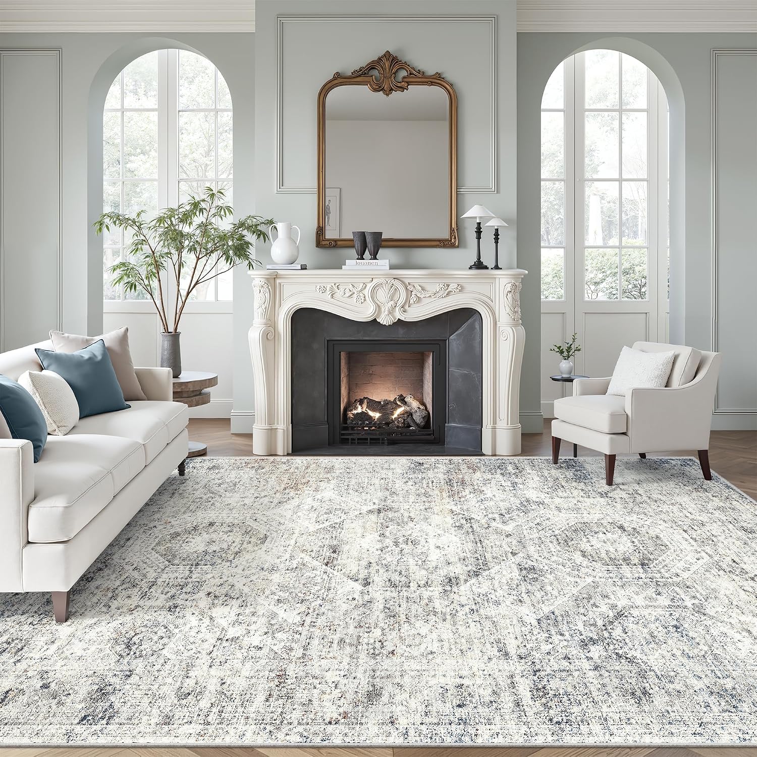 Detalle de Soalmost 8x10 washable area rug, non-slip