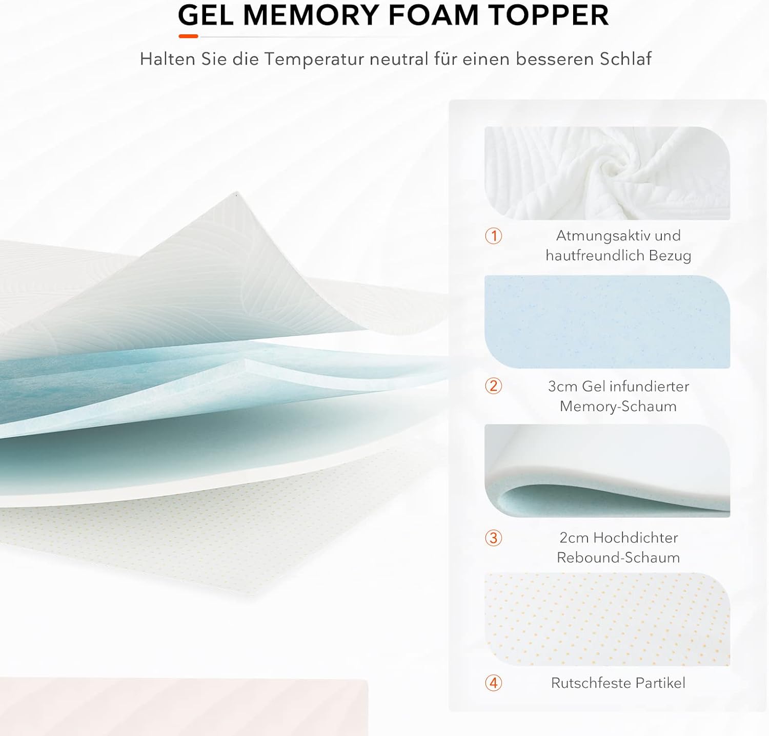 Thumbnail 2 de Sweetnight Topper 90x200cm Gel Memory