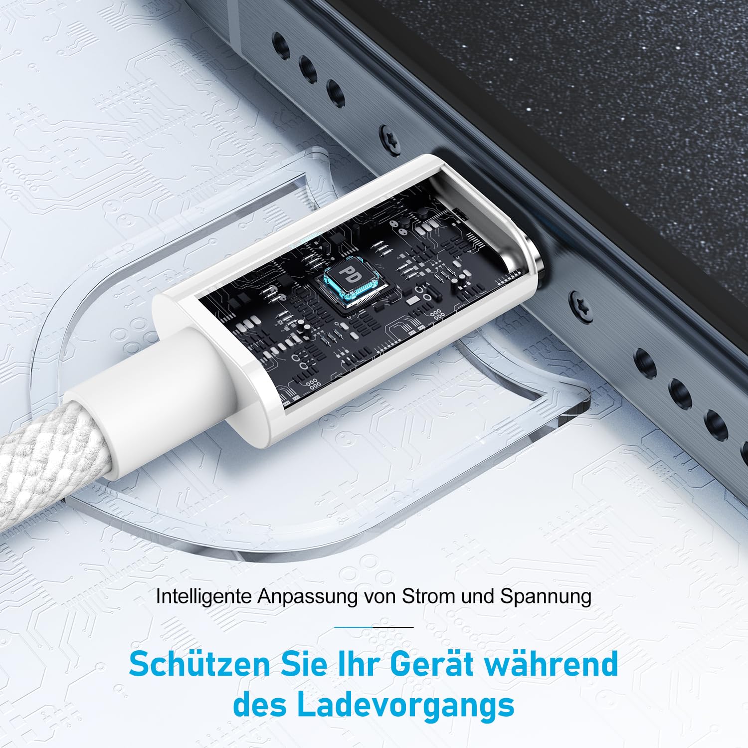 Thumbnail 3 de iPhone 15 Ladekabel 2er-Set geflochten USB‑C auf USB‑C (PD bis 60 W)