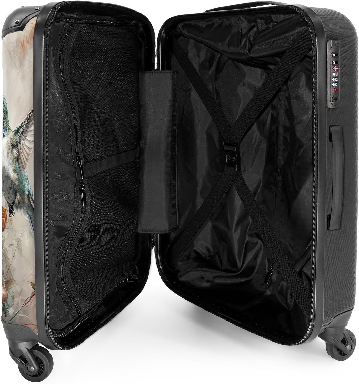 Thumbnail 2 de NoBoringSuitcases.com Valigia grande rigida Colibrì Beige con serratura TSA e capacità fino a 72L
