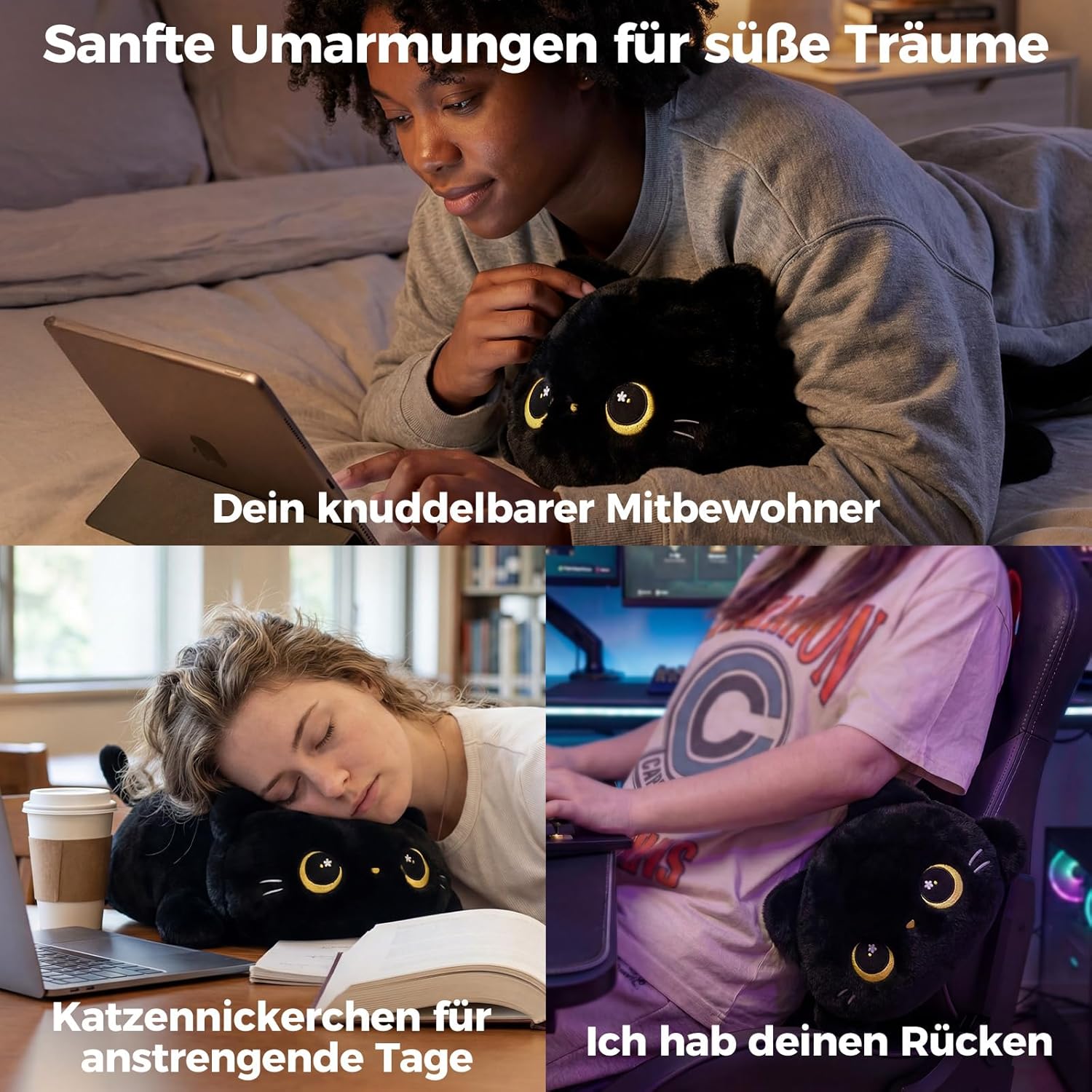 Thumbnail 6 de Mewaii Süße Katze Plüschkissen 33 cm 🐱