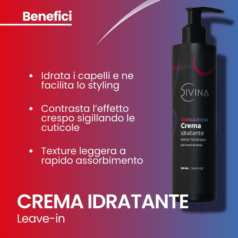 Detalle 2 de Kit Anti-crespo Natural&Amazing di DIVINA BLK: trattamento completo per ricci super definiti