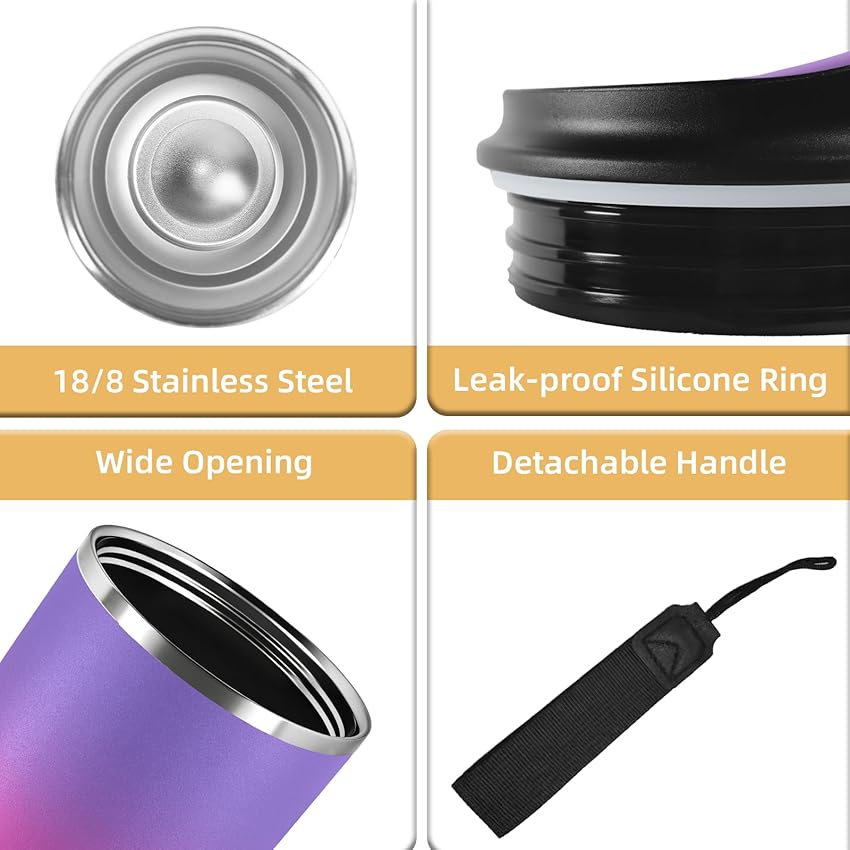 Thumbnail 2 de Vaso Térmico 20 oz — Acero 18/8, 8H frío/6H calor 🧋