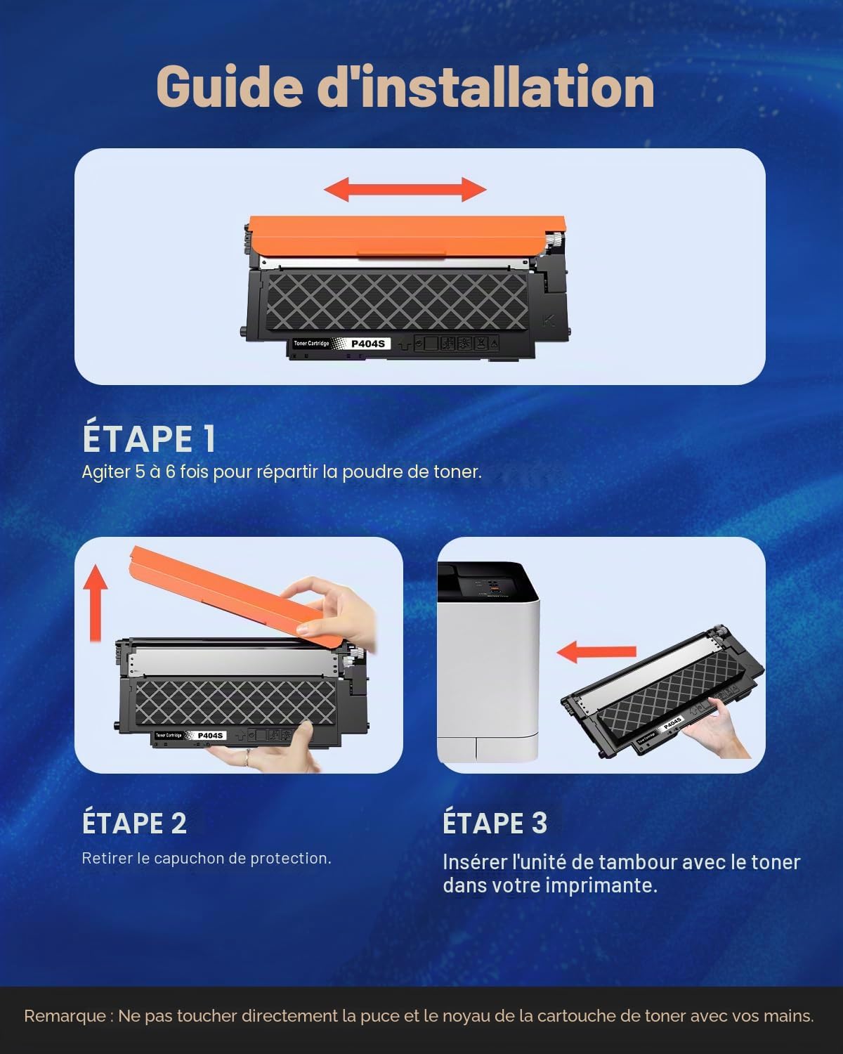 Thumbnail 5 de Skydo 404S CLT-404S — Cartouche toner noire avec dernier chip, compatible Samsung CLT-404S et CLT-K404S pour Xpress