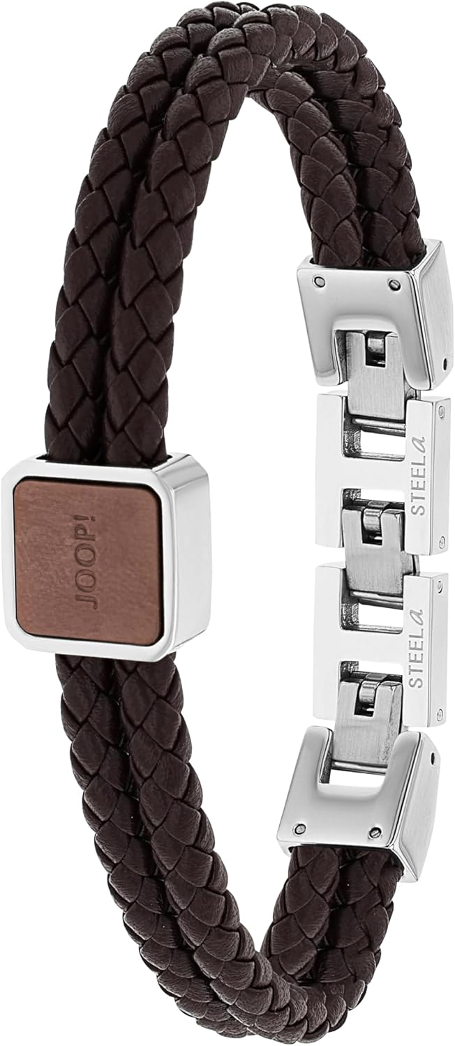 Detalle de JOOP! Herrenarmband aus Edelstahl (2038036) – silberfarben mit verstellbarer Länge in Schmuck-Geschenkbox