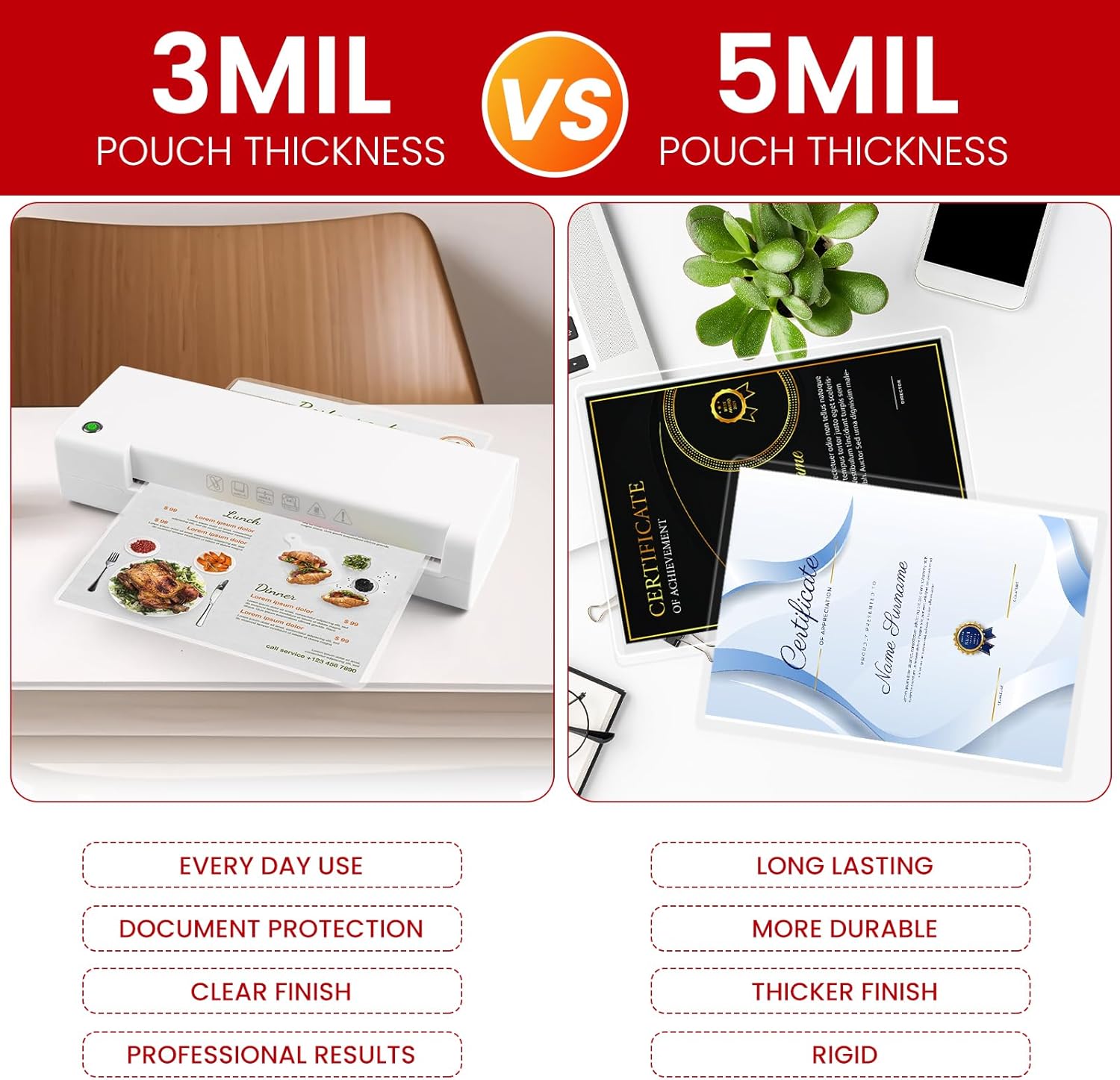 Thumbnail 3 de CAREGY 5 Mil Laminating Pouches (200 Pack) – 9x11.5 Inches