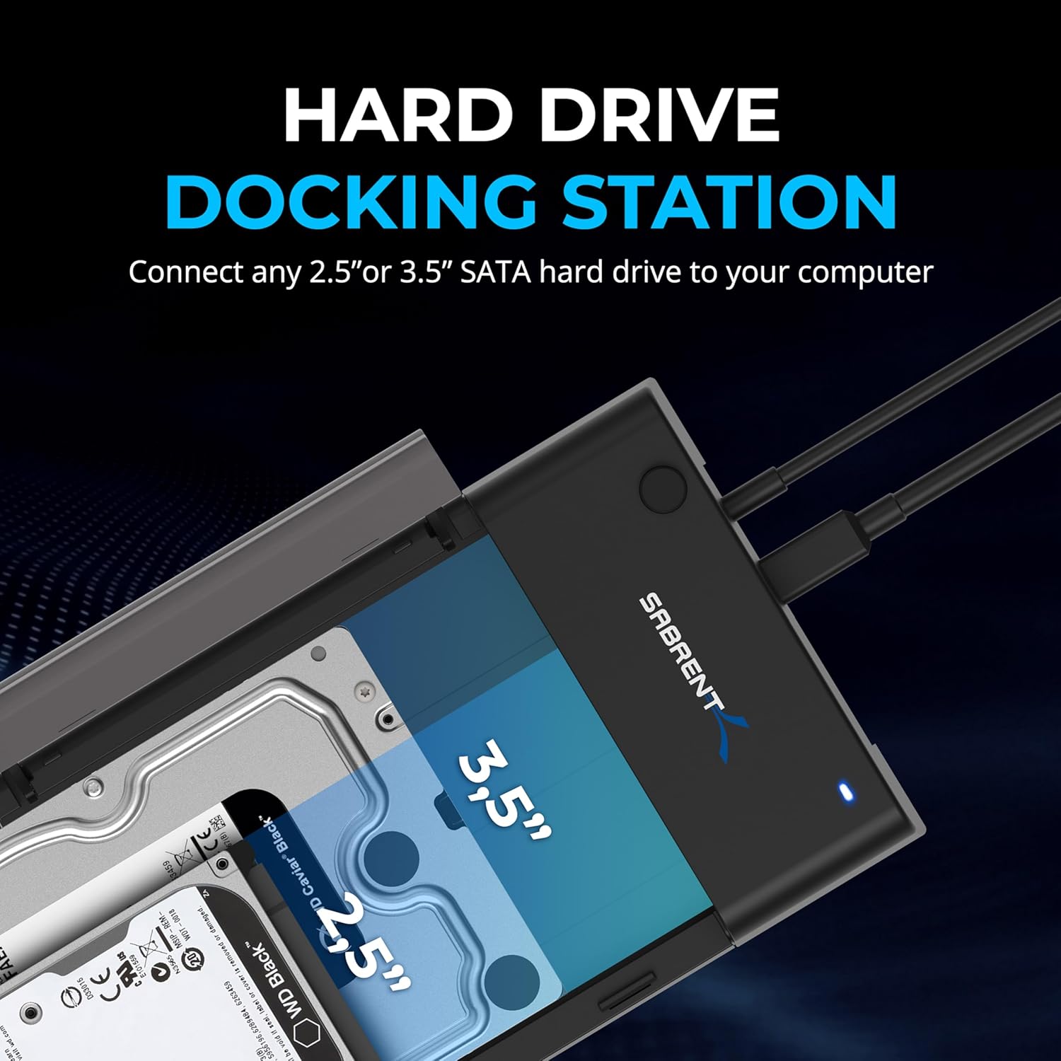 Detalle 2 de SABRENT Hard Drive Docking Station 2.5–3.5"