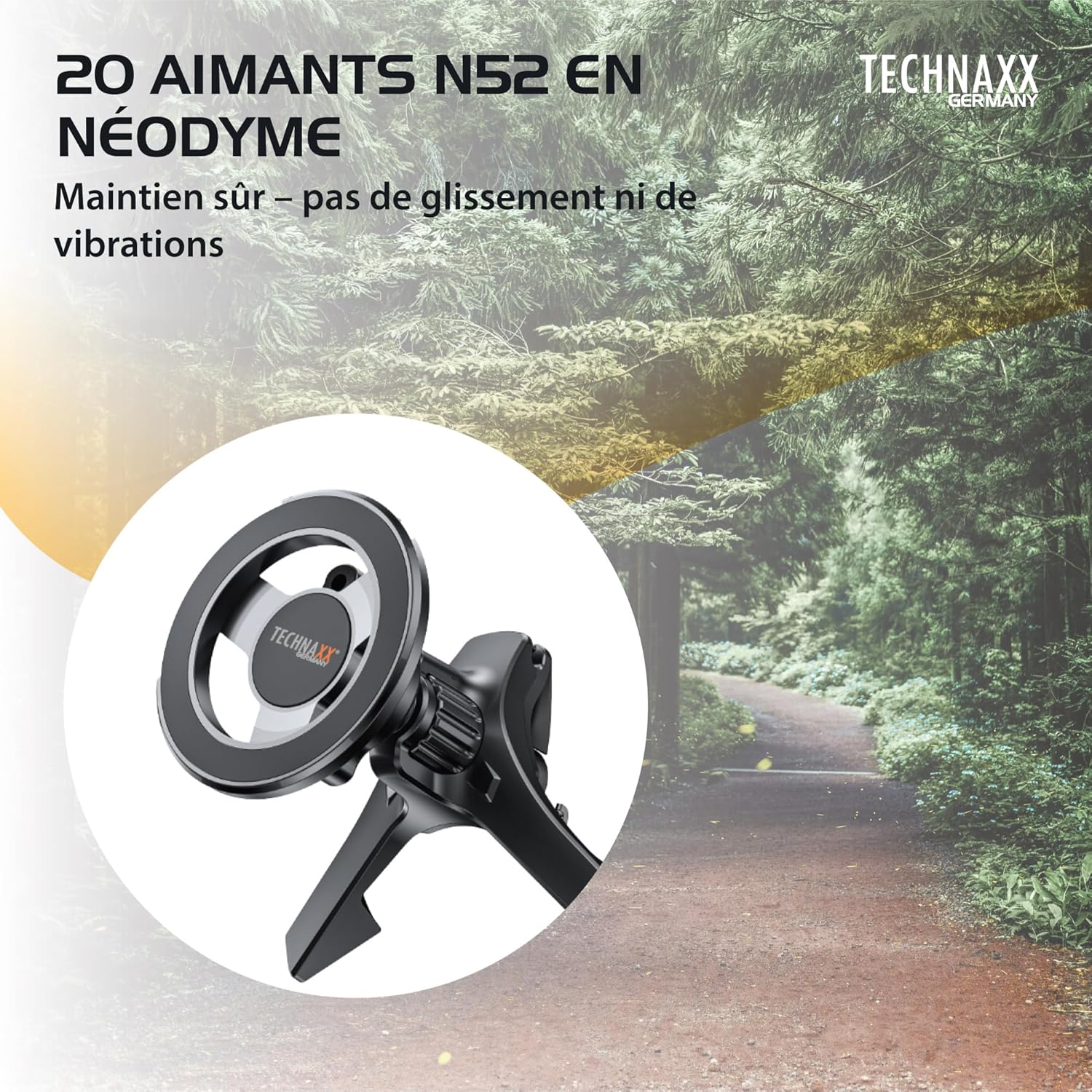 Thumbnail 3 de Technaxx TX-304 Support magnétique voiture 360°