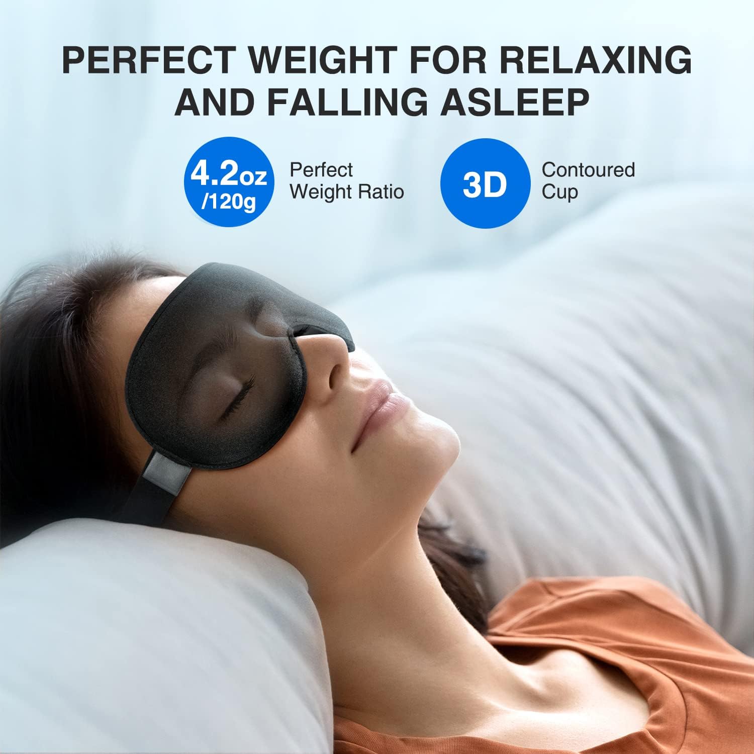 Detalle 2 de YFONG Weighted Sleep Mask 120g for Travel 😴