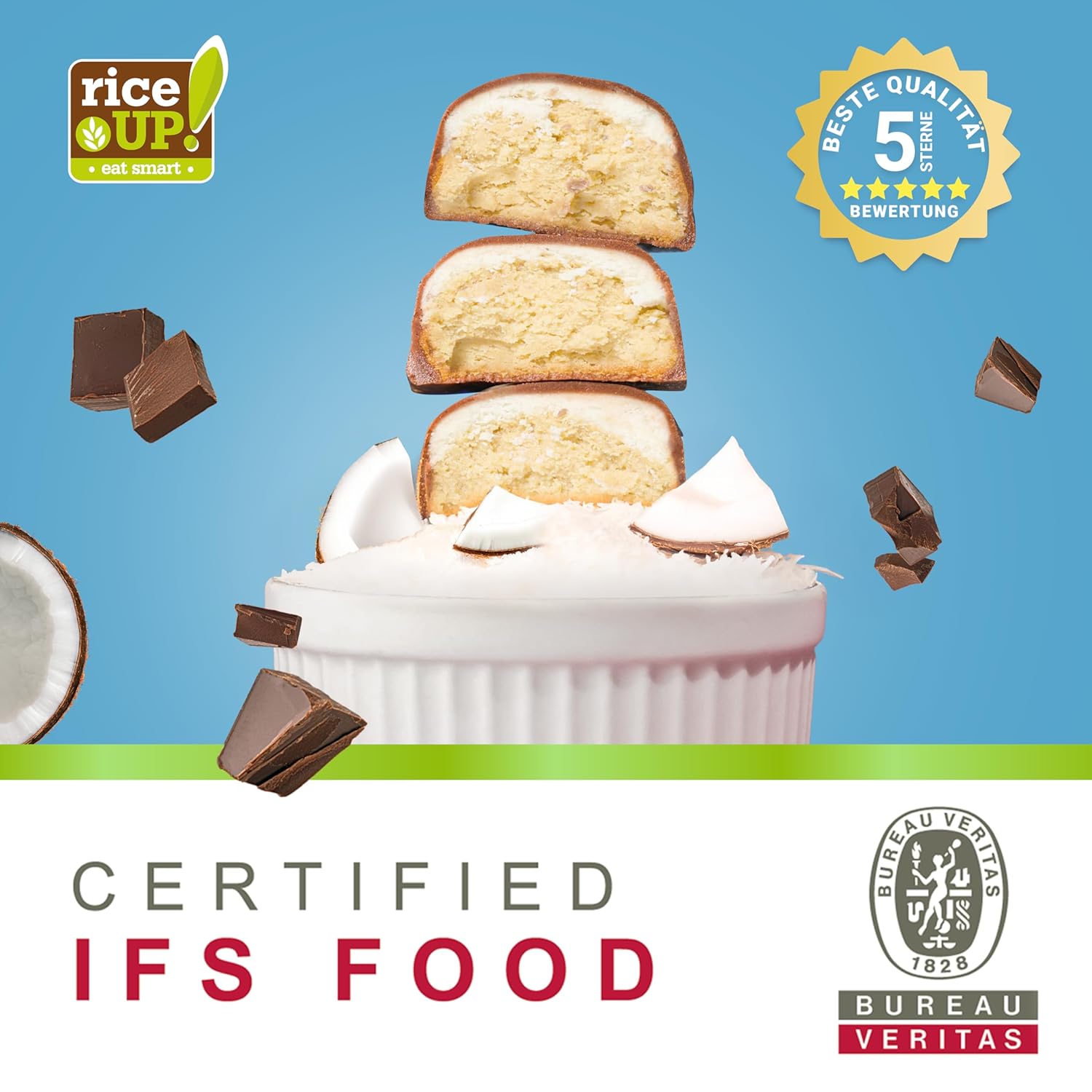 Detalle de RiceUP! Vitamin Protein Bar Coconut 30% 🍫