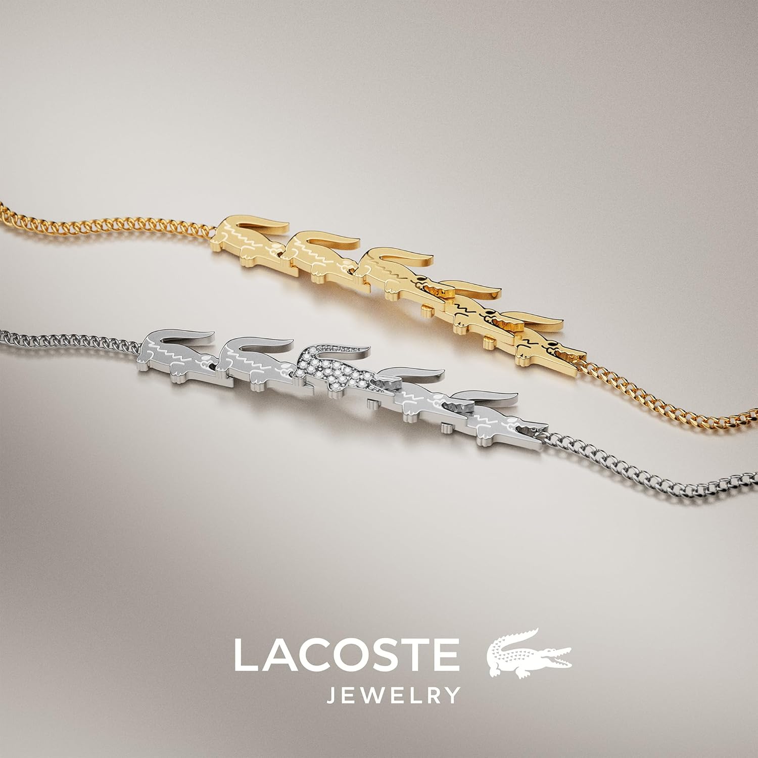 Thumbnail 4 de Lacoste Damenarmband „Crocodile“ aus Edelstahl mit Pavé-Krokodilen