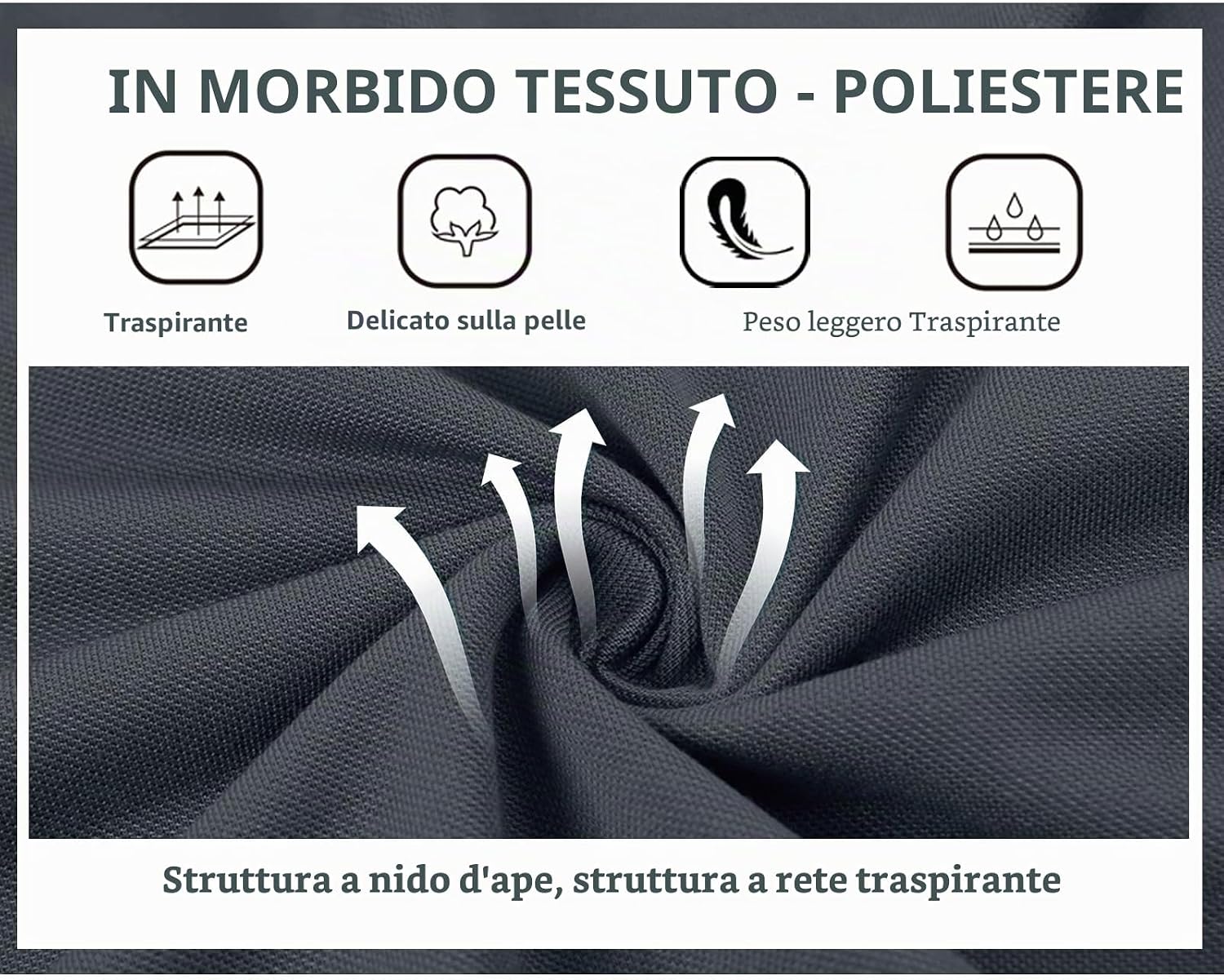 Detalle de SwissWell Polo da Uomo Manica Corta: leggera, traspirante e versatile per golf e sport quotidiani