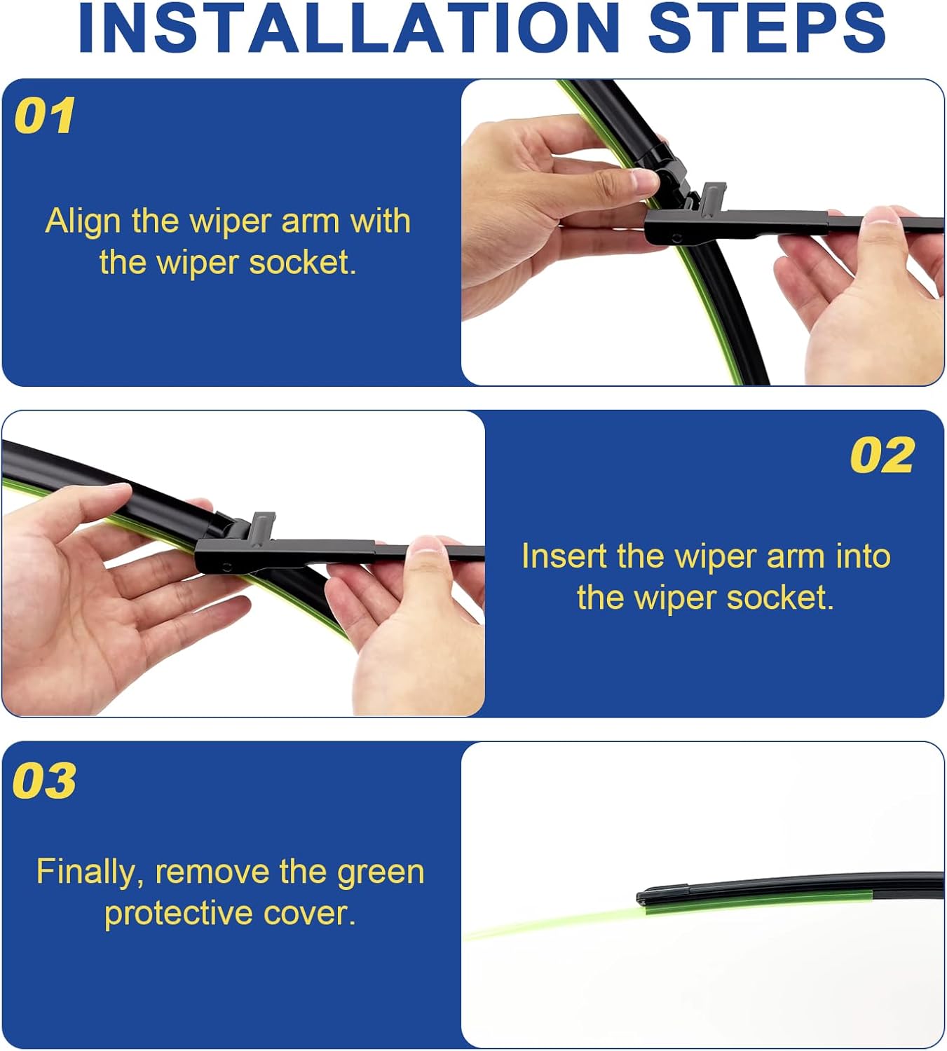 Thumbnail 2 de Replacement Windshield Wiper Blades Set of 2 (24" + 24") for select Mercedes-Benz E-Class, C-Class, and CLS-Class models