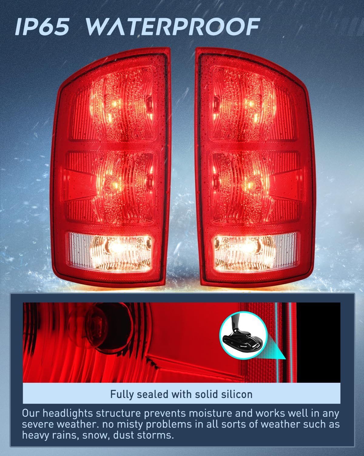 Detalle 2 de Nilight Taillight Assembly for 2002-2006 Dodge Ram (OE-Style, Left & Right Rear Lamp)