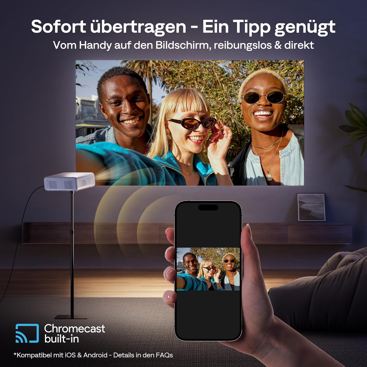 Thumbnail 4 de Aurzen Eazze D1G Beamer 1080p mit Google TV