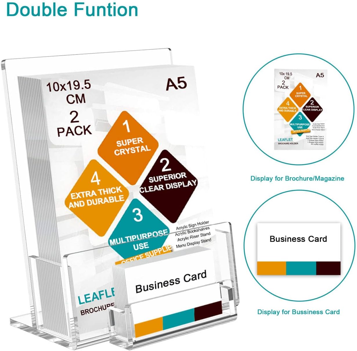 Thumbnail 2 de A5 acrylic leaflet holder 2 pack