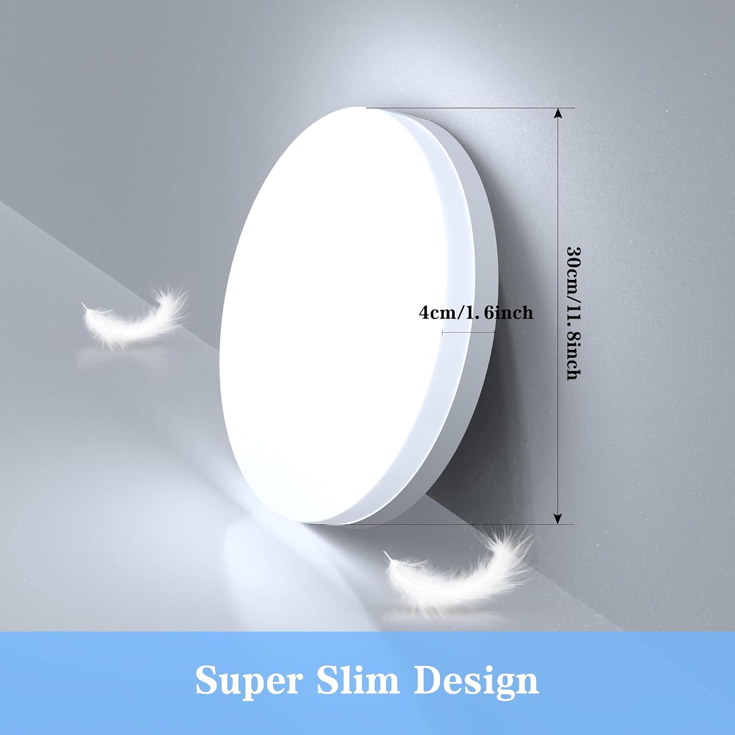 Detalle de EASY EAGLE LCLDBDYX30B ronde led-plafondlamp 48 W, 4.800 lm, IP44, Ø 30 cm