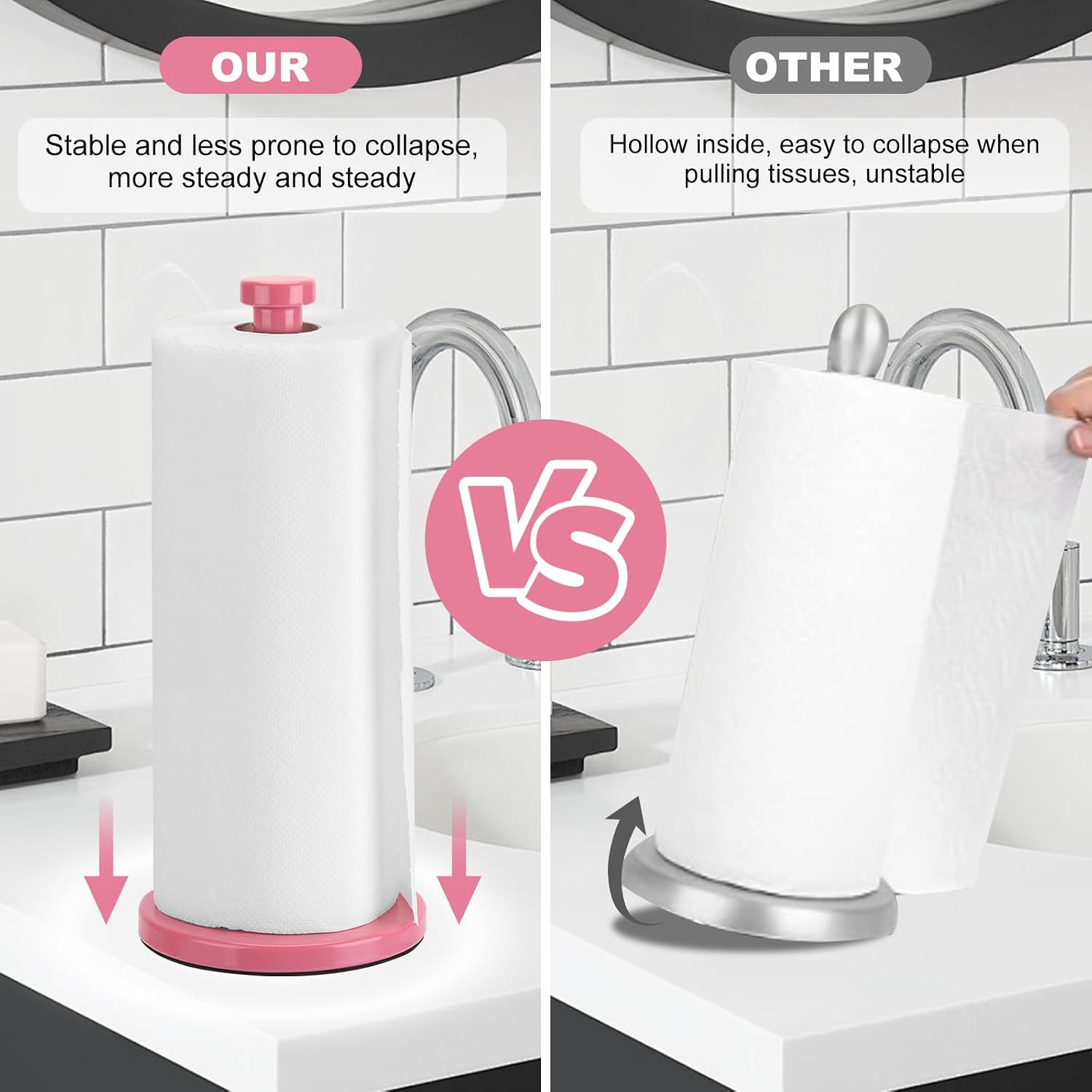 Detalle de Paper Towel Holder, Pink