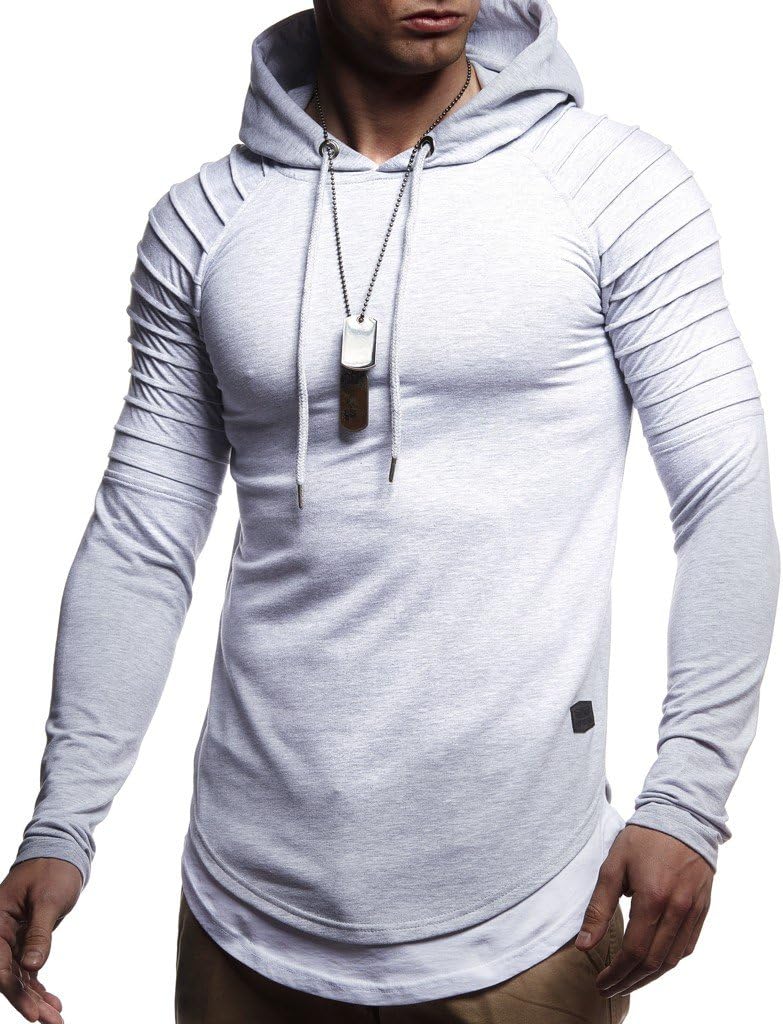 Detalle de Leif Nelson LN8155 Sweat-shirt à capuche pour homme - coupe ajustée, coton, style moderne