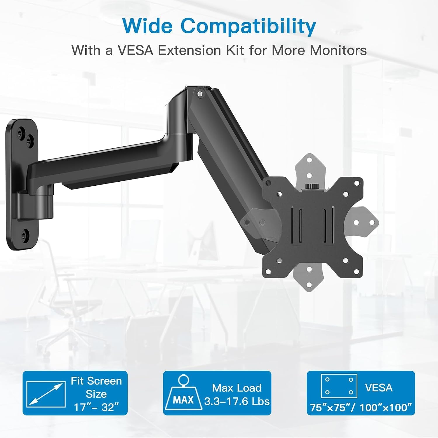 Detalle de HUANUO 17-32 Inch Monitor Wall Mount Bracket for Computer/TV Screens