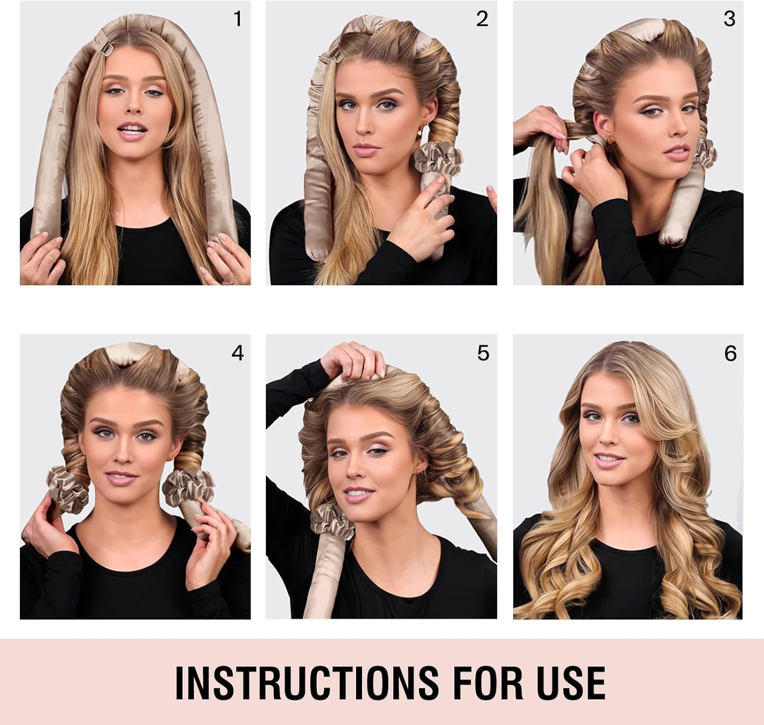 Thumbnail 3 de BLINKEEN Jumbo Heatless Hair Curler Set — Satin Overnight Curls (Burgundy)