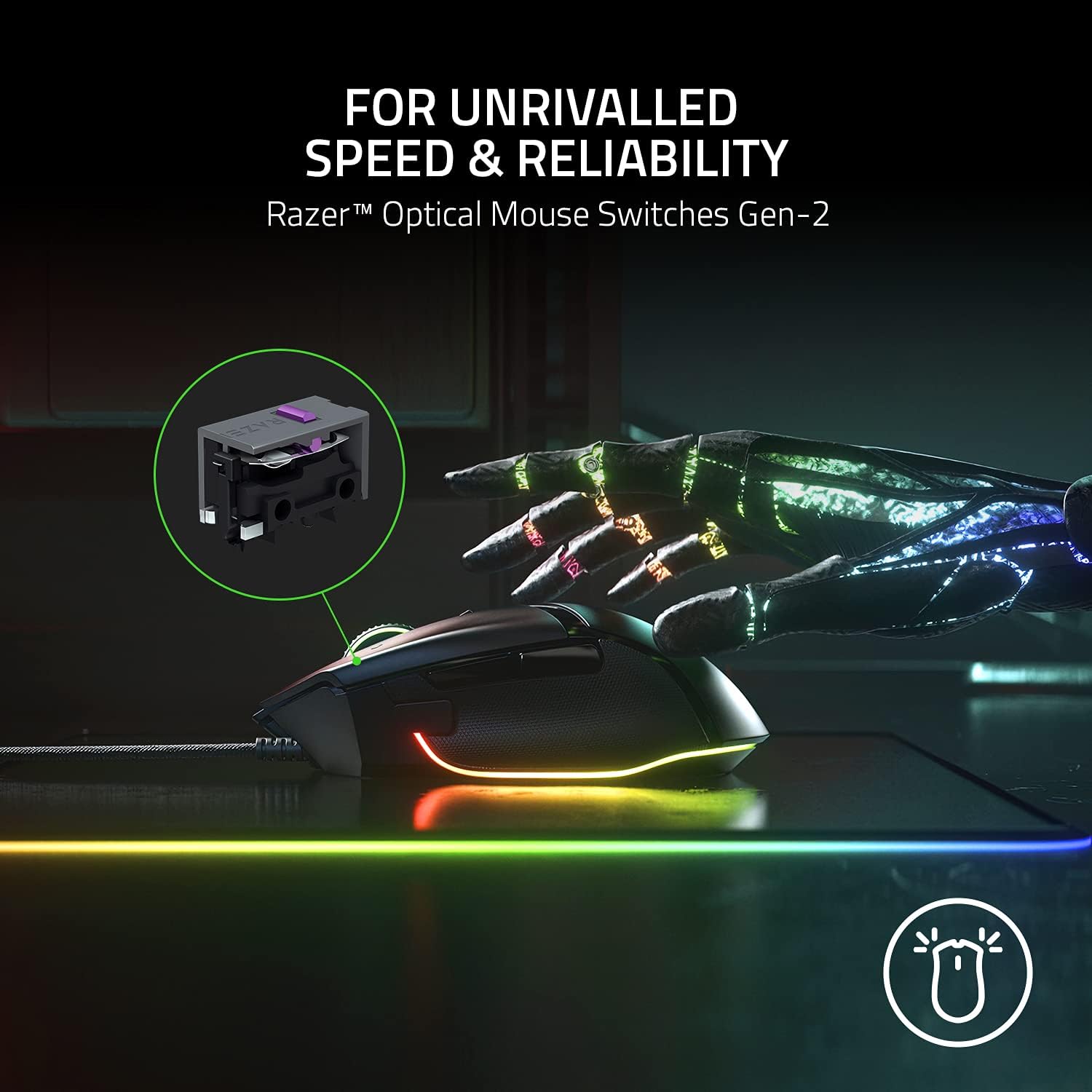 Thumbnail 5 de Razer Basilisk V3 ergonomic gaming mouse with 11 programmable buttons, Chroma RGB, 26K optical sensor