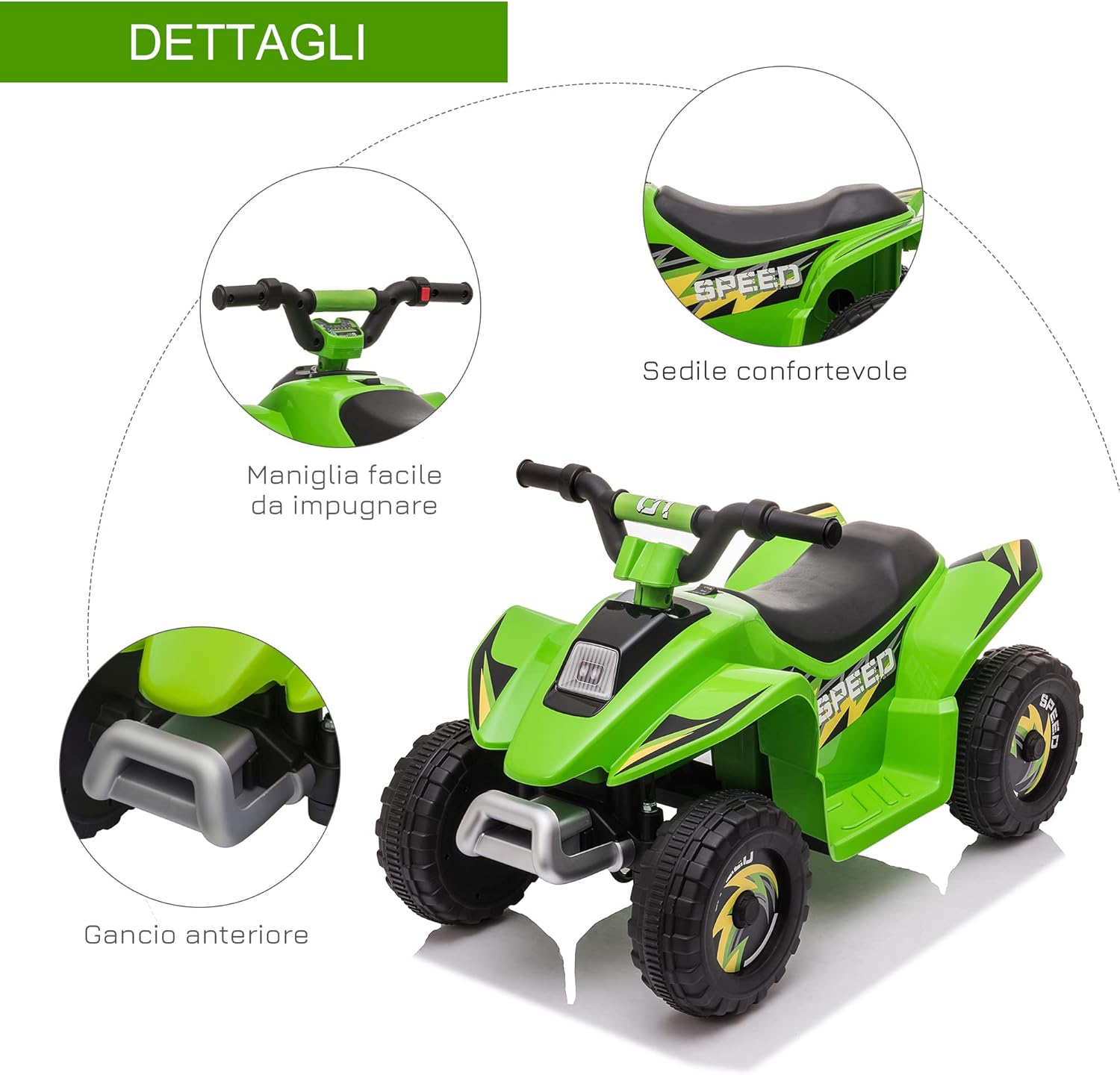 Thumbnail 4 de HOMCOM Quad électrique 6V pour enfants 18–36 mois