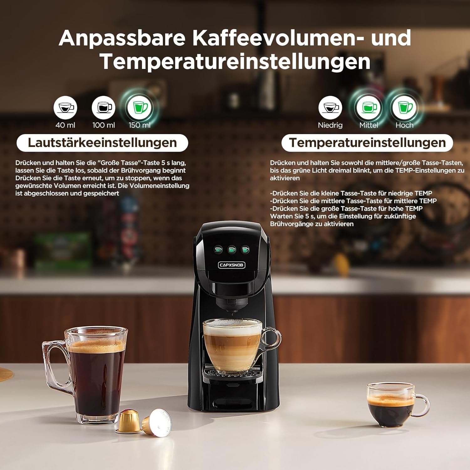 Detalle de Warriors1 5-in-1 Kapselmaschine mit 20 bar